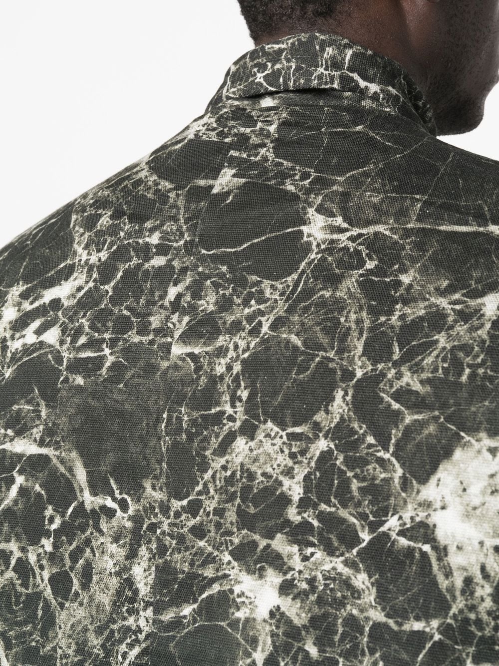 marble-print pullover jacket - 6