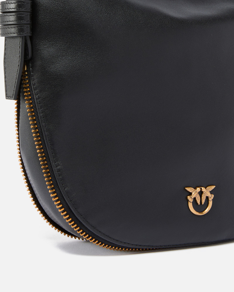 SMALL LEATHER HOBO SHOULDER BAG WITH ZIP 3