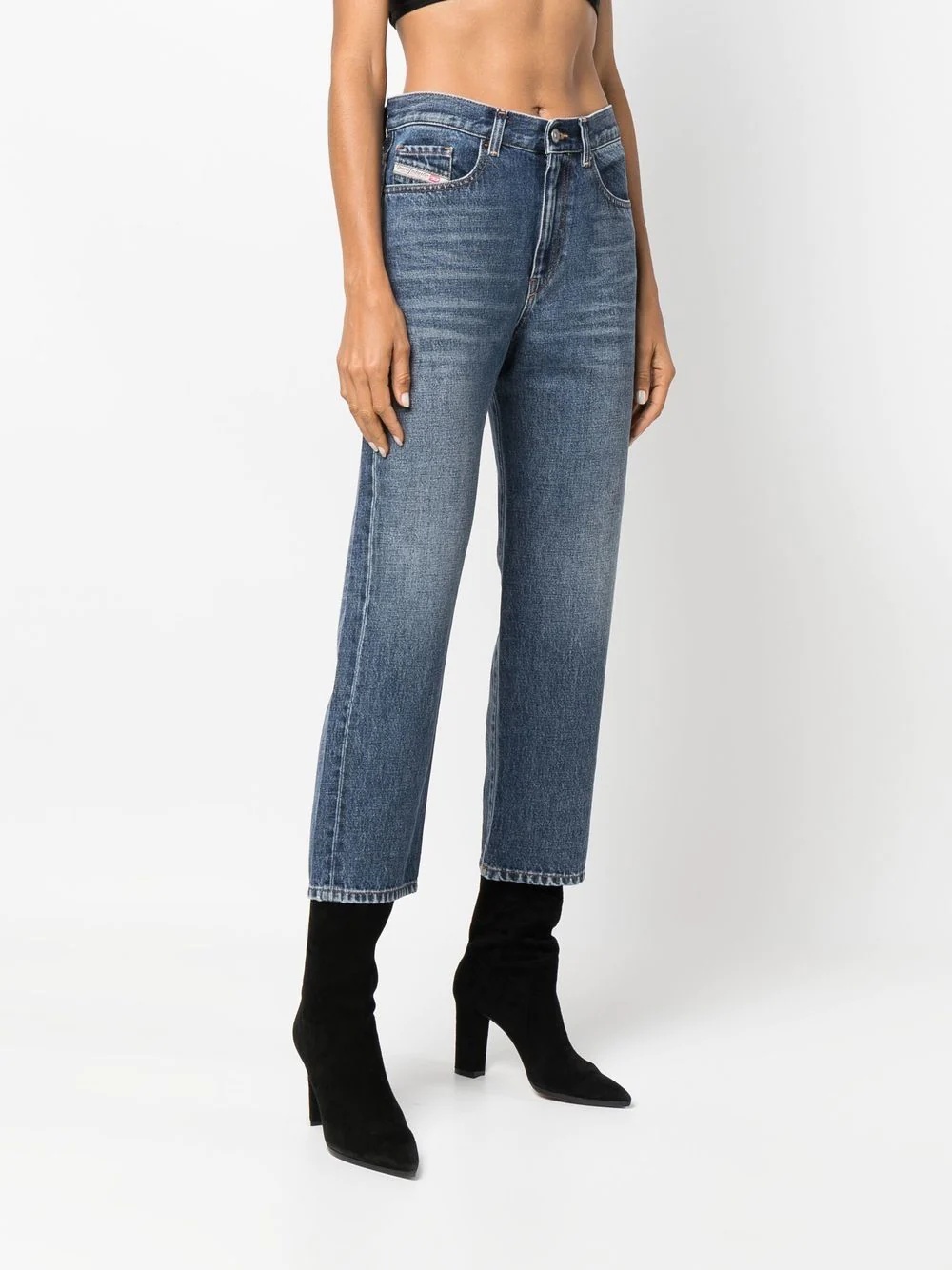 cropped slim-fit jeans - 3