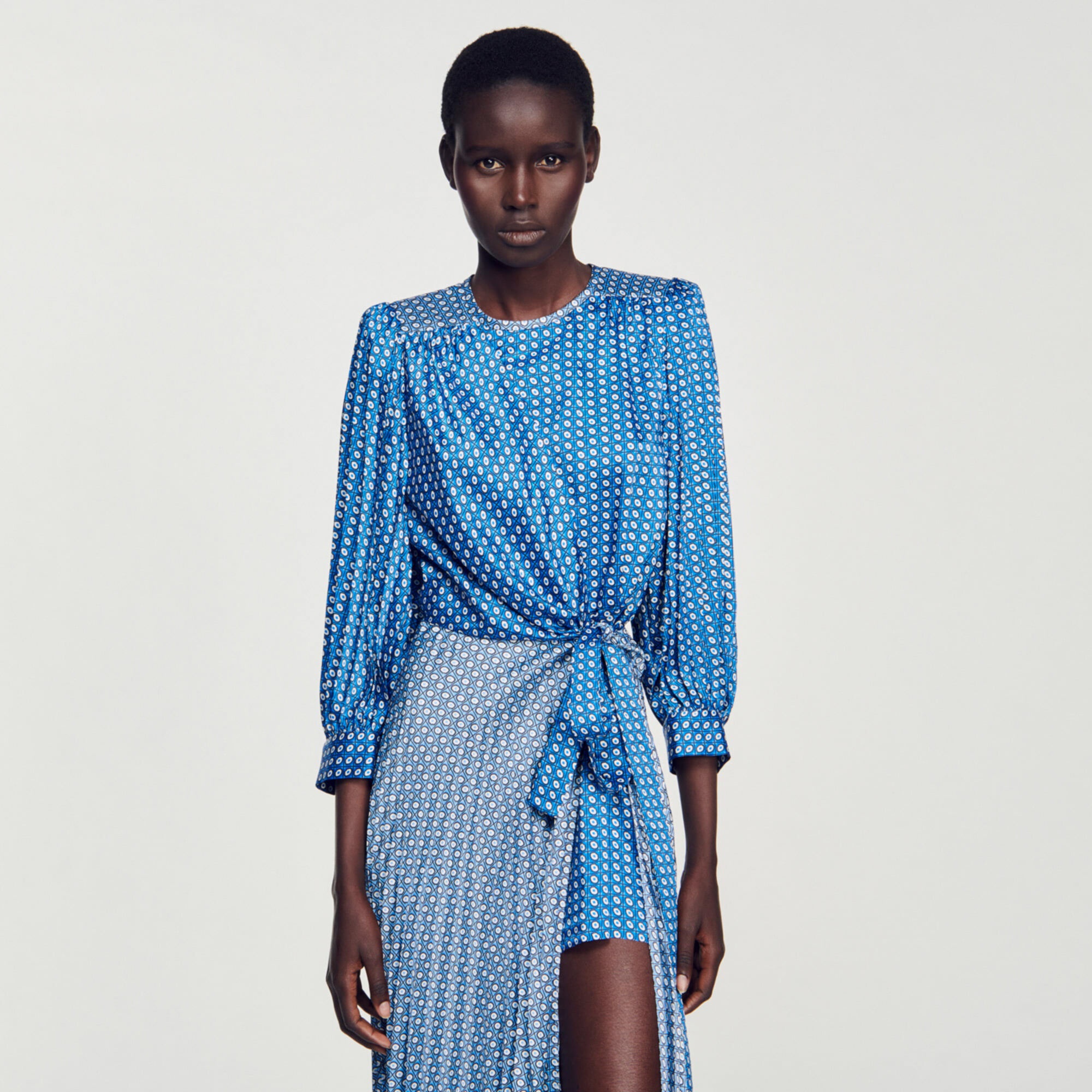 LONG TIE-PRINT DRESS - 5