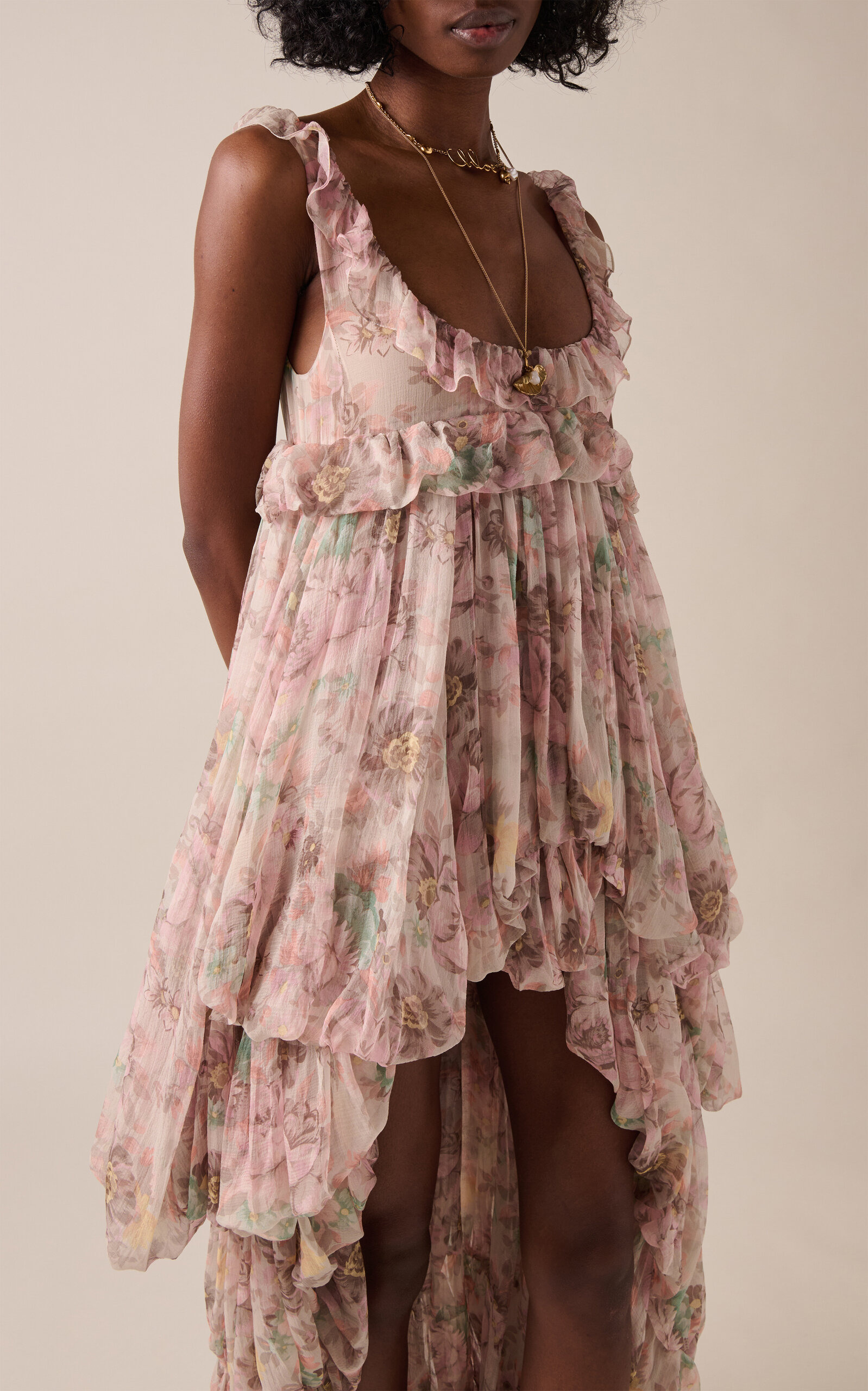 High-Low Organic Silk Charmeuse Bubble Gown multi - 3