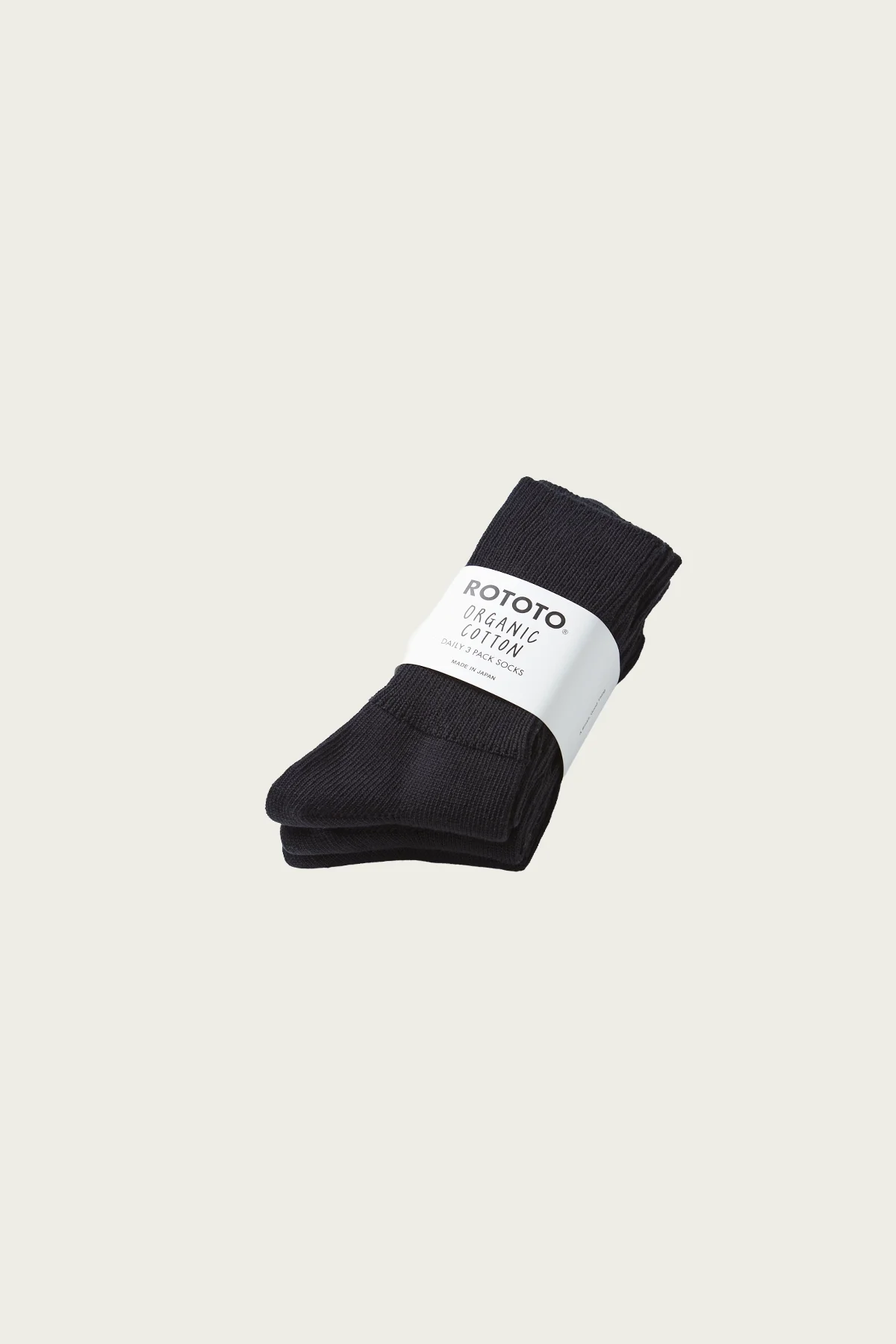 Organic Daily 3 Pack Ribbed Crew Socks - Black - 1