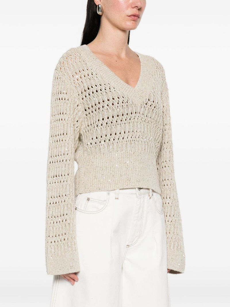 V-neck openwork sweater 3