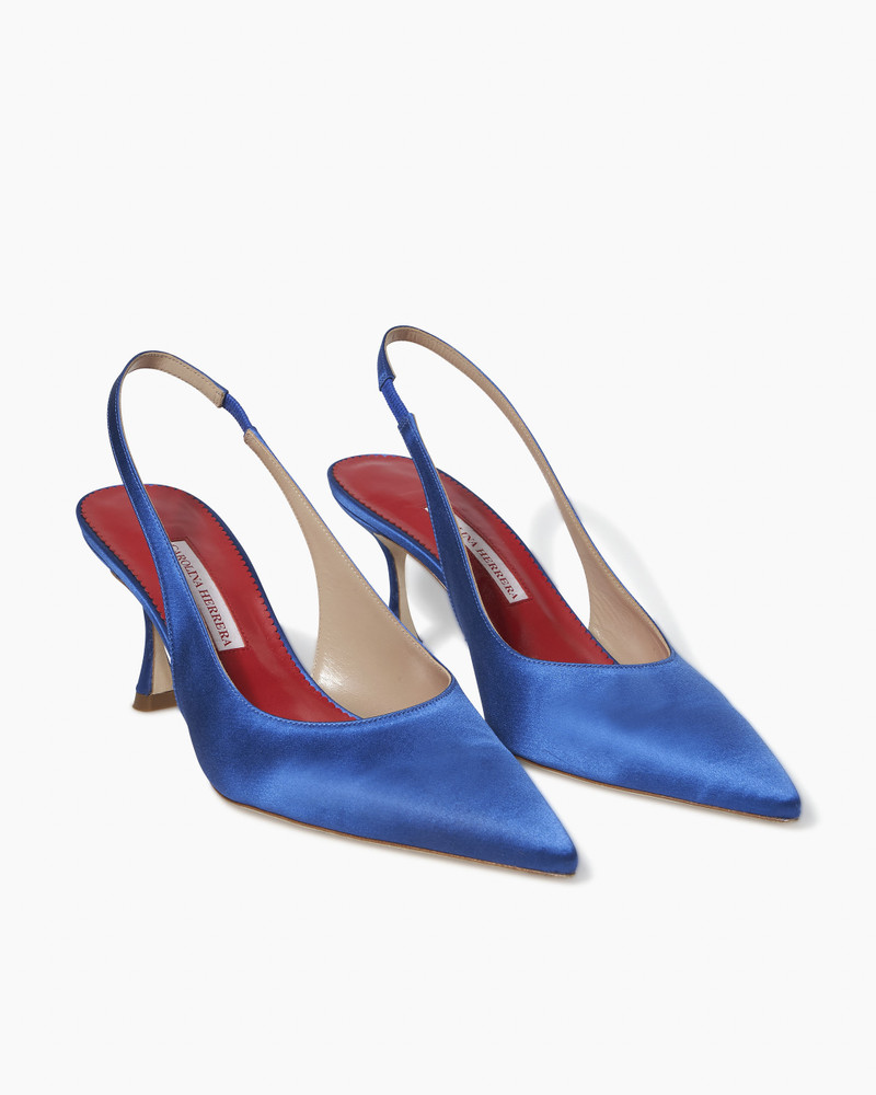 CAROLINA HERRERA Satin Slingback Heels outlook