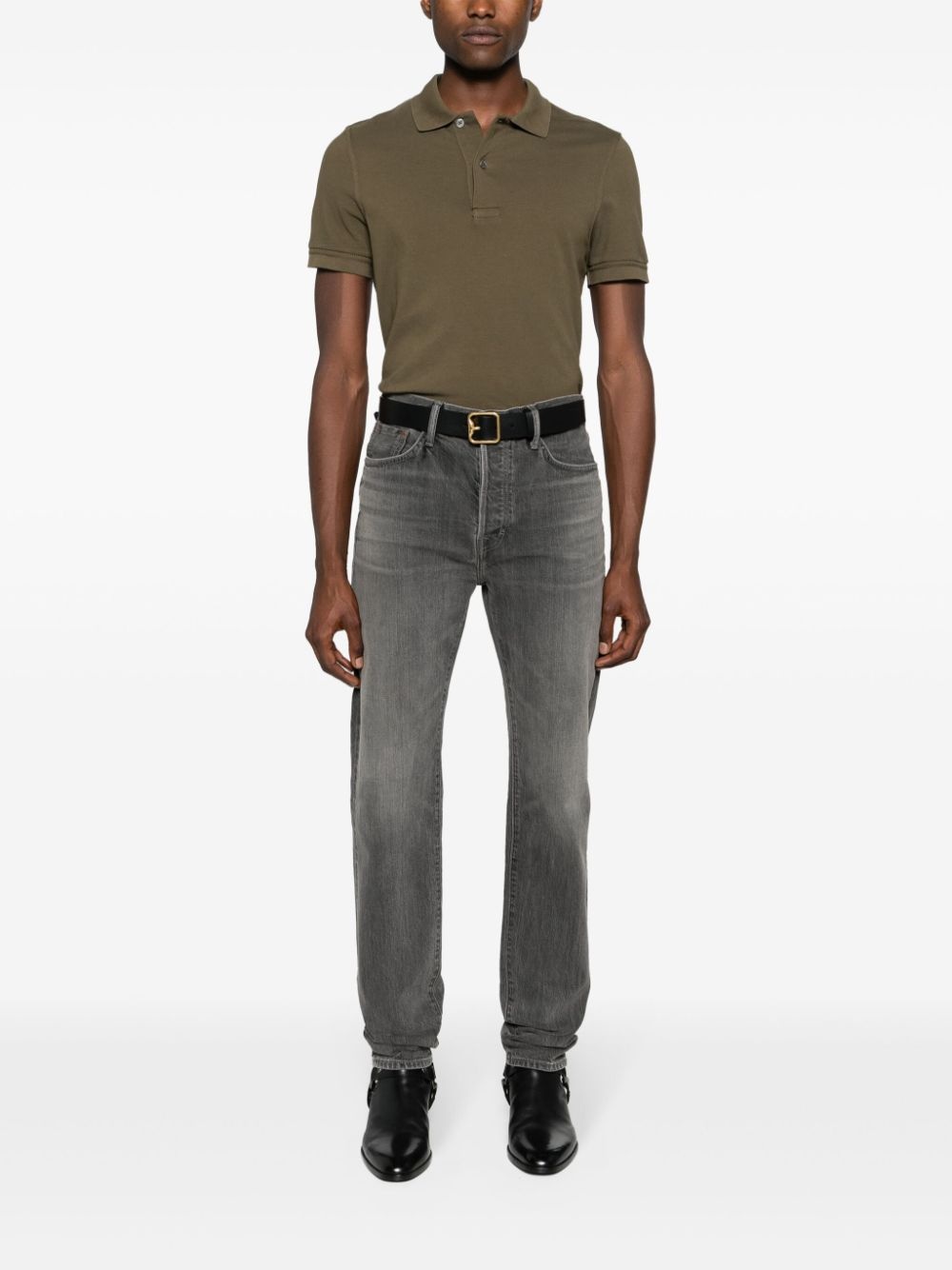 slim-leg cotton jeans - 2