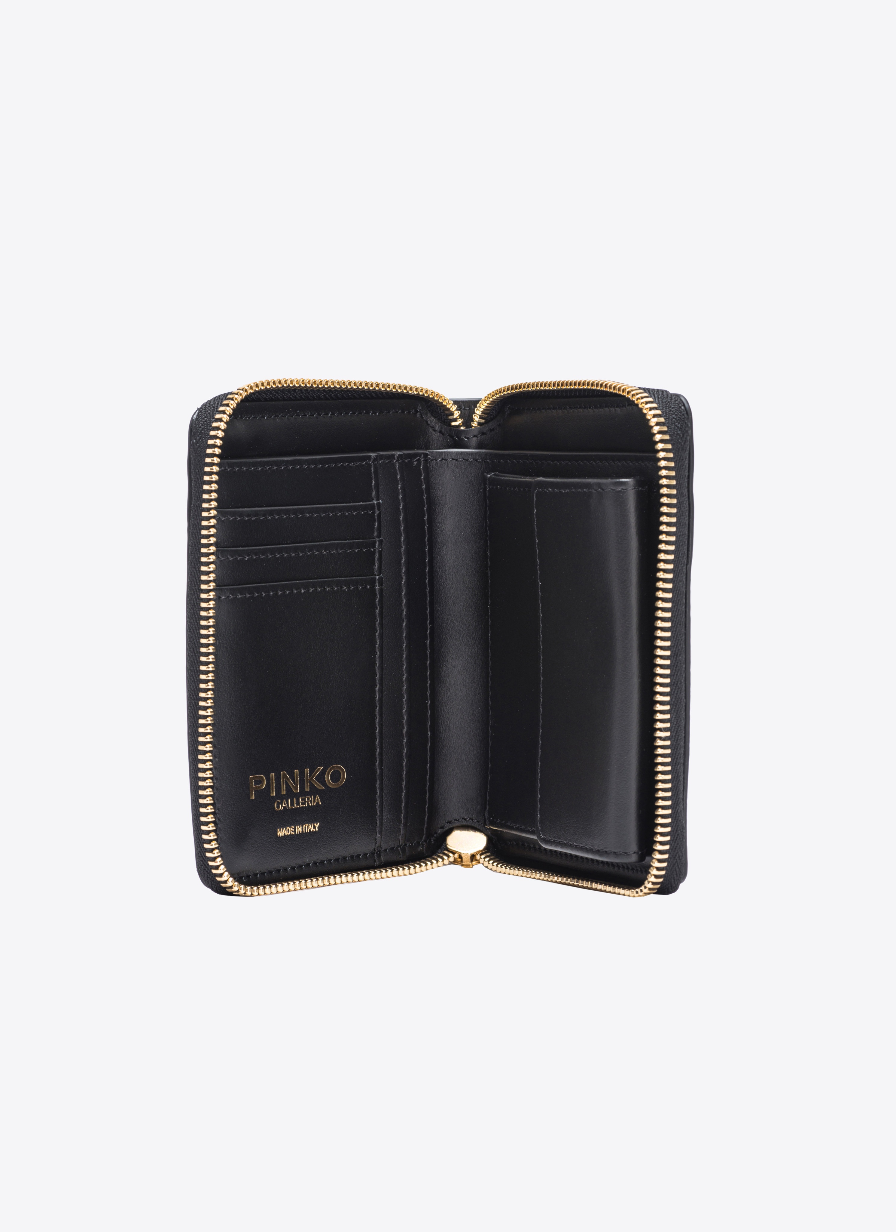 PINKO GALLERIA SQUARE LEATHER WALLET IN SHINY CROC-PRINT LEATHER - 5