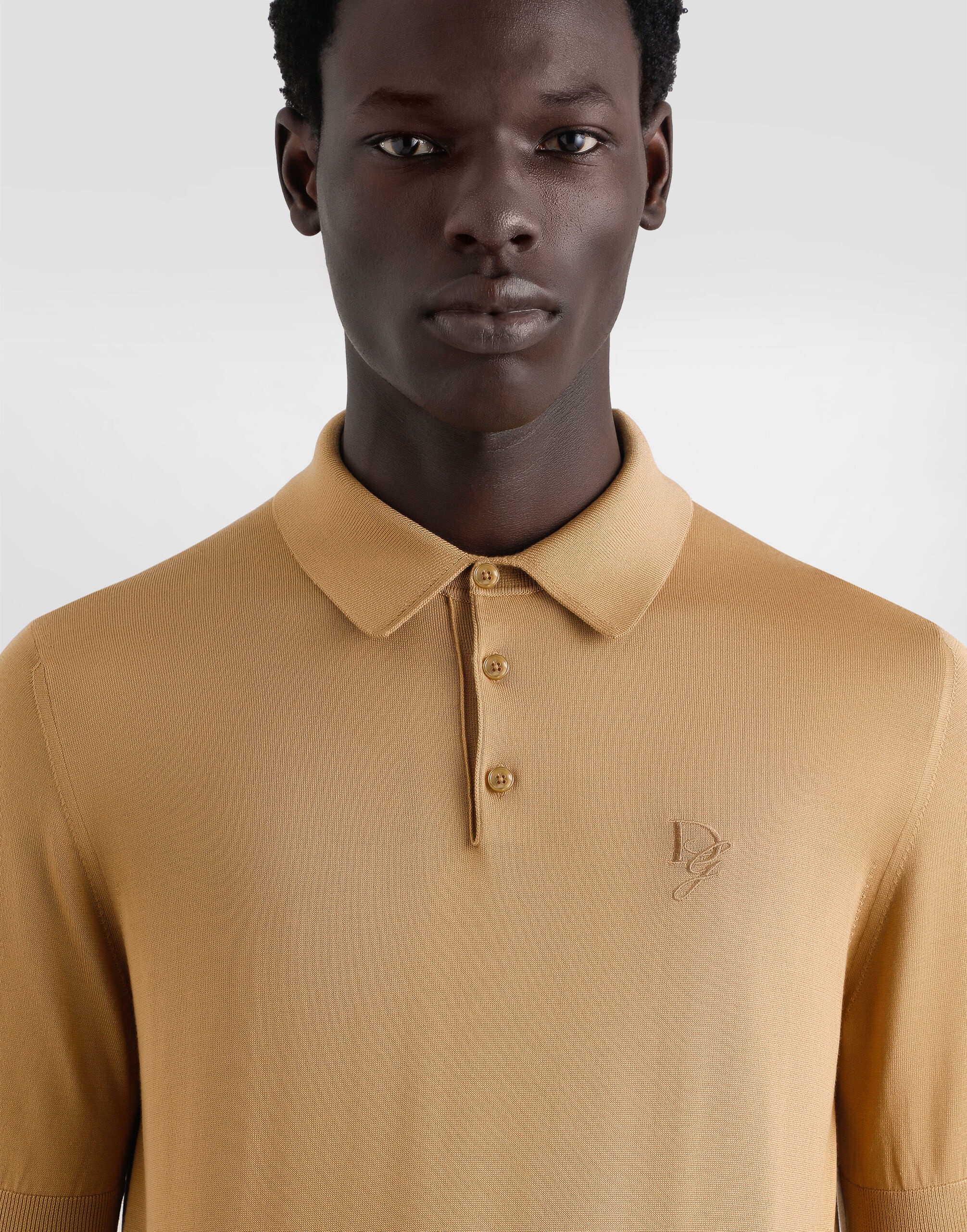 Silk polo-shirt with logo embroidery - 4