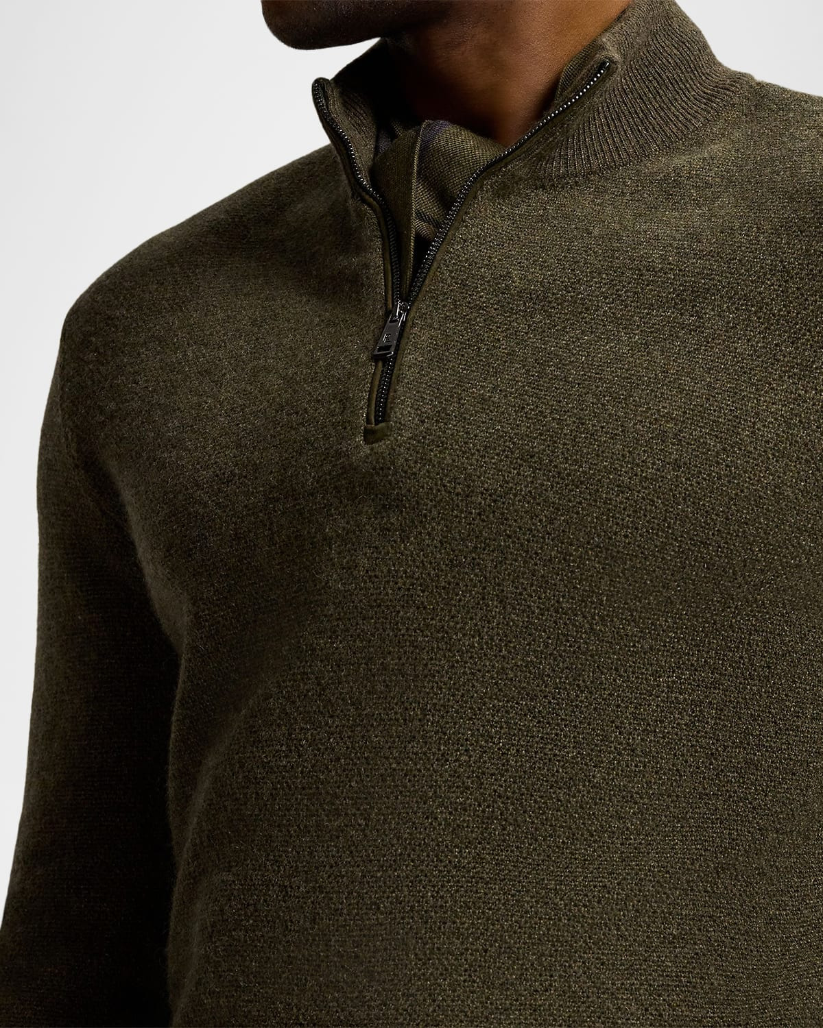 Men's Cashmere Birdseye Quarter-Zip Sweater - 7