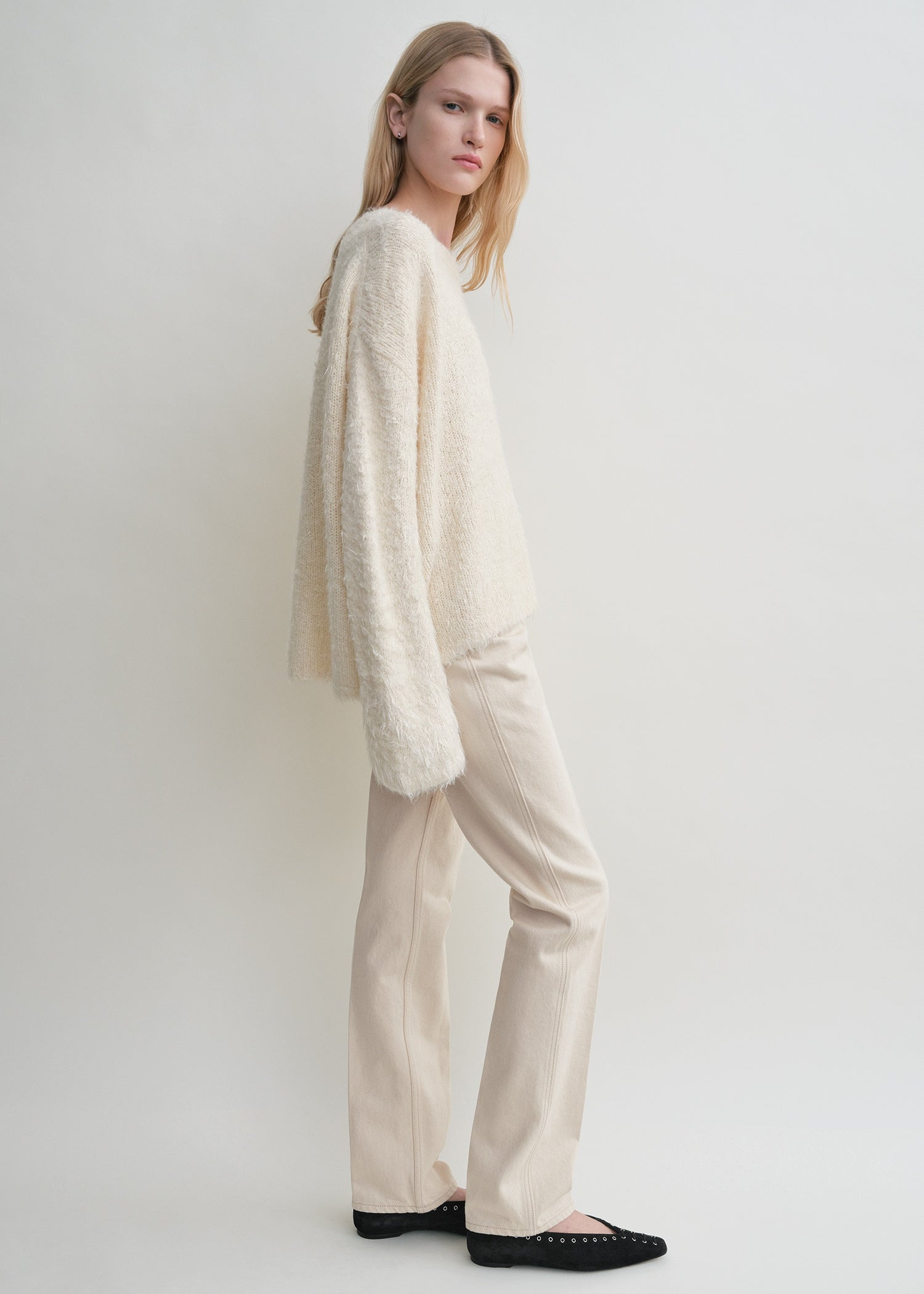 Boxy silk knit cream - 3