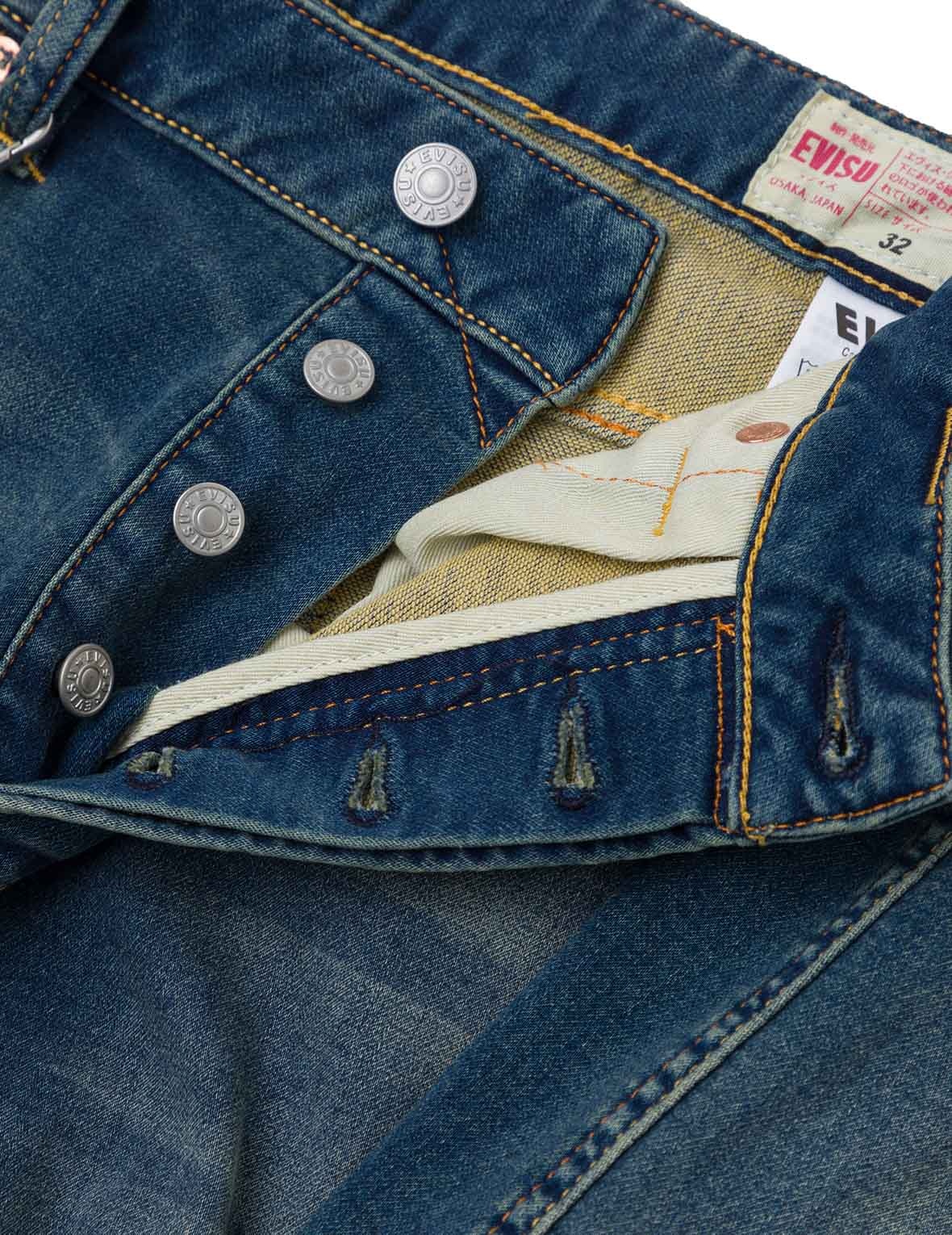 Seagull Embroidery with Hand-Woven Lanyard Relax Straight Fit Jeans #2030 - 9