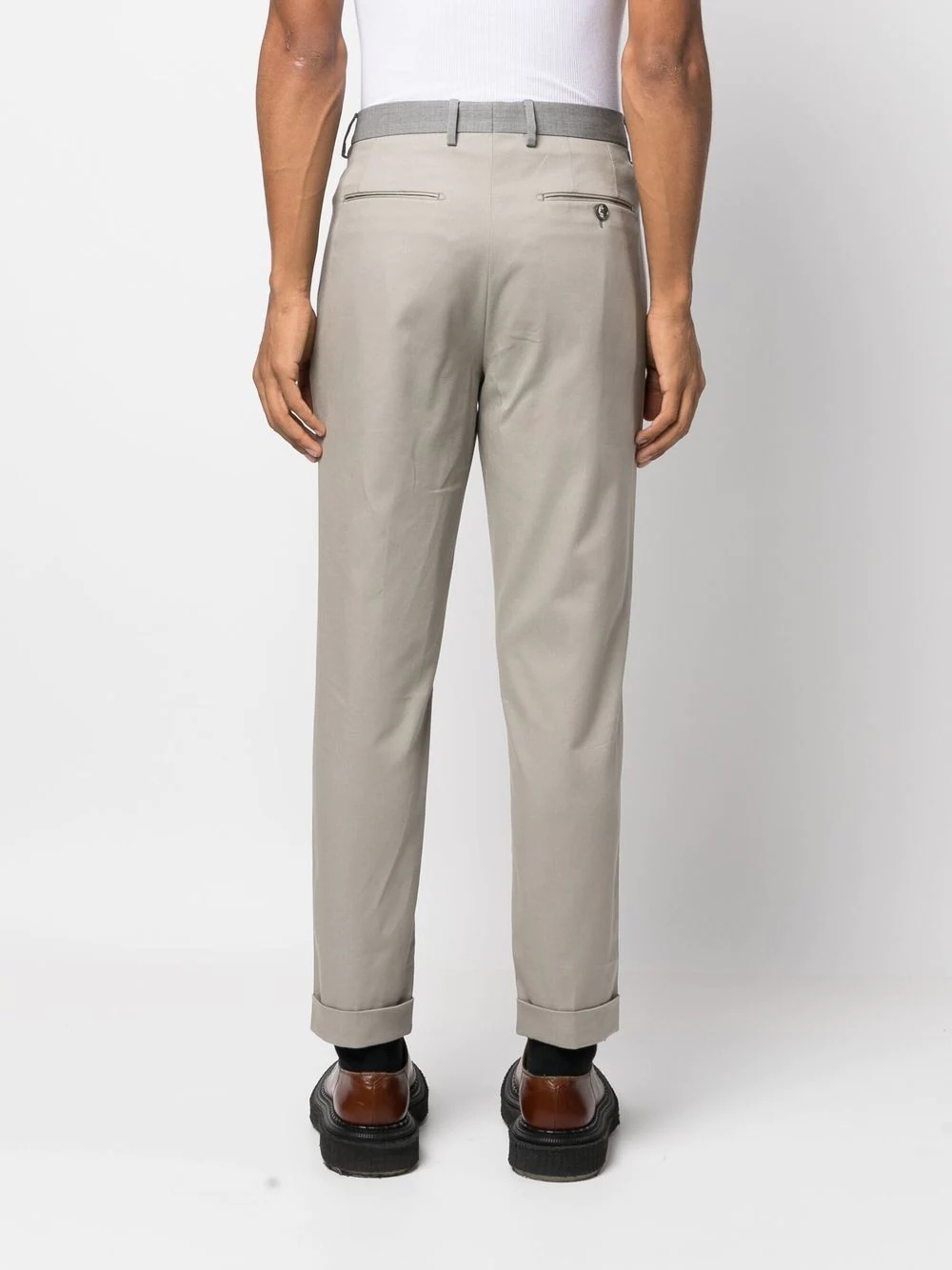 panelled straight-leg chinos - 4