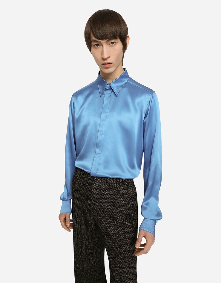 Silk satin Martini-fit shirt - 4