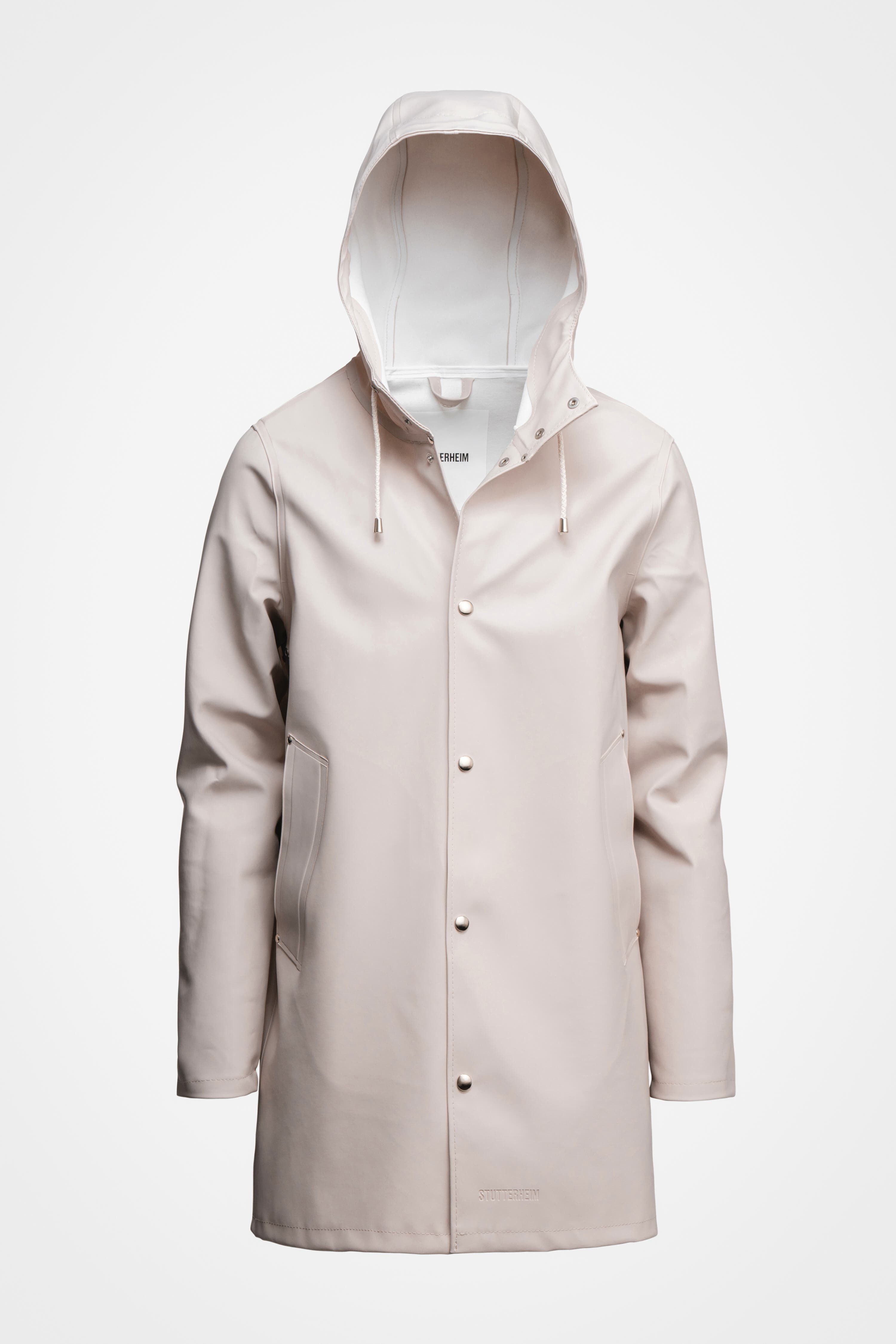 Stutterheim Stockholm Long Sleeve Hooded Raincoat in Light Sand at Nordstrom - 2