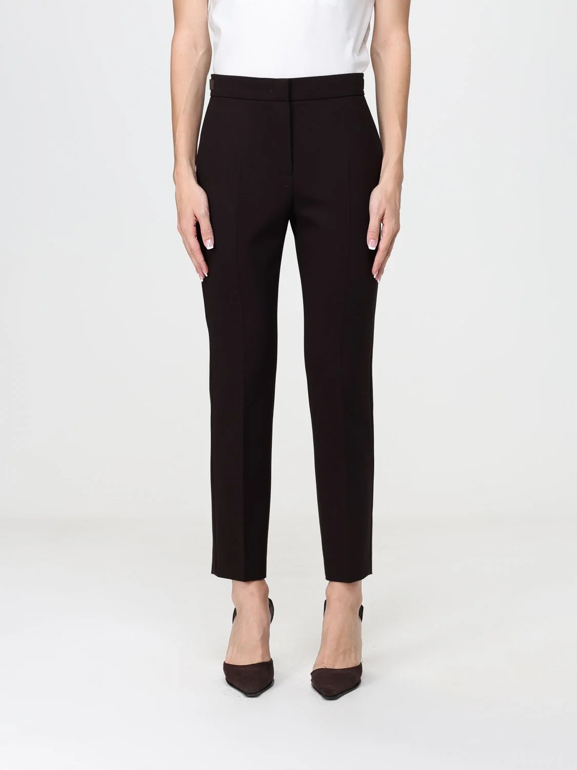 MAX MARA Acino Mid-Rise Slim Fit Skinny Wool Trousers - 1