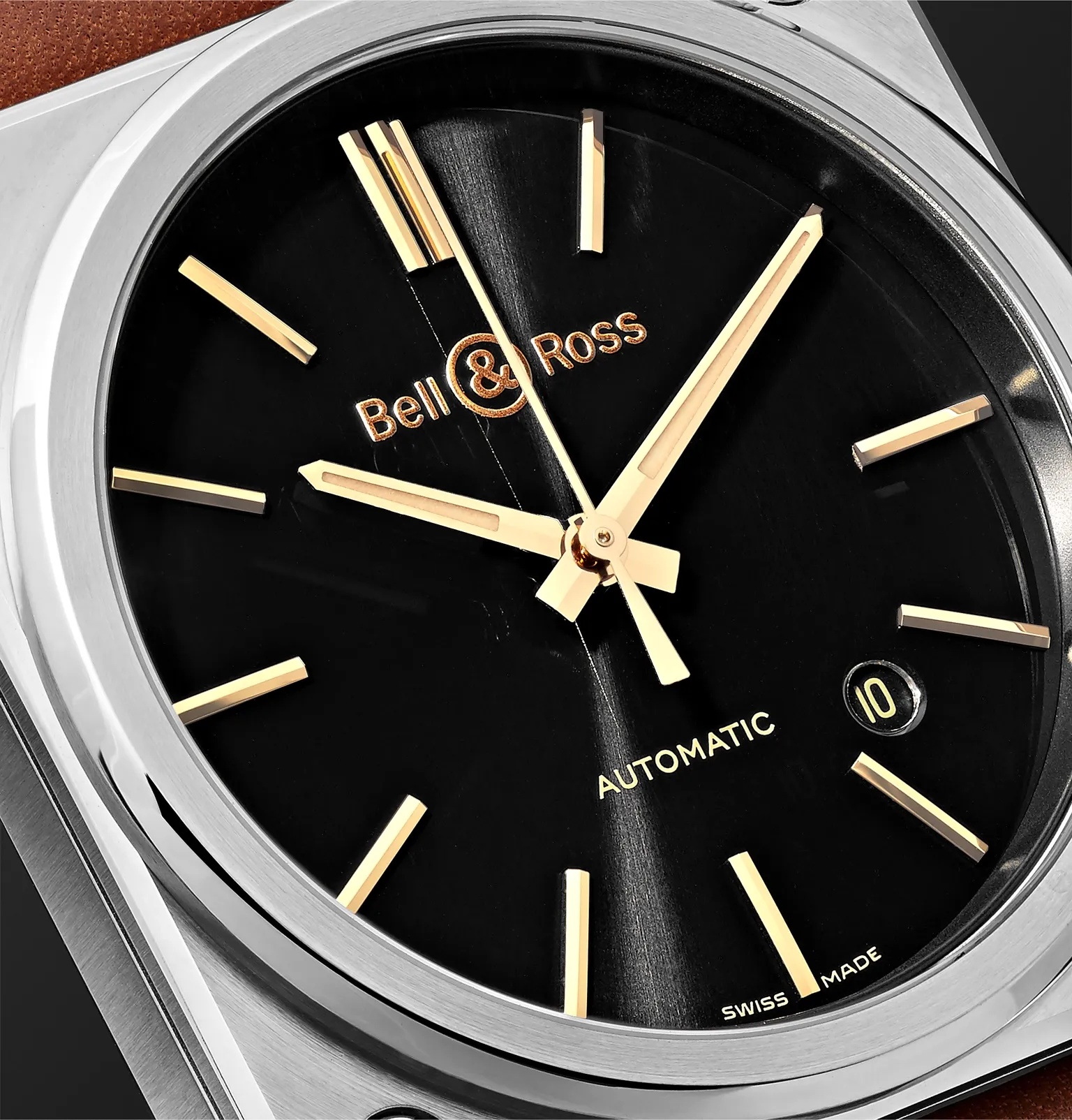 BR S-92 Golden Heritage Automatic 39mm Stainless Steel and Leather Watch, Ref. No. BRS92-ST-G-HE/SCA - 6