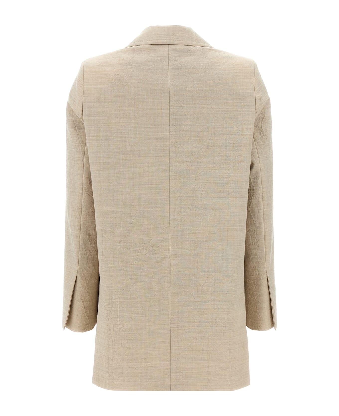 'acacia' Beige Virgin Wool Jacket - 3