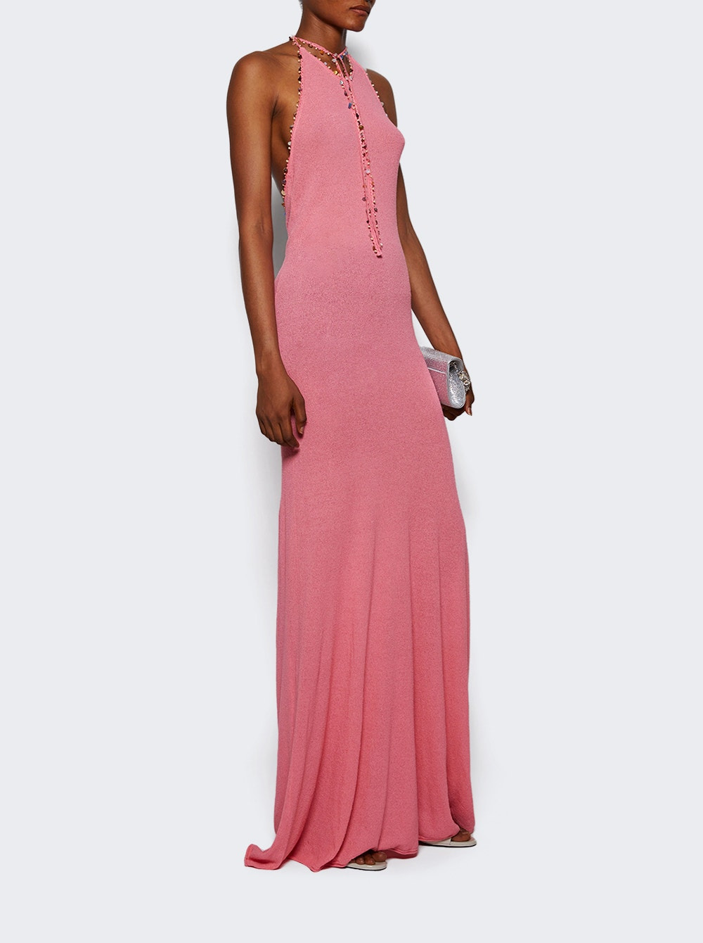 Beach Quartz Halter Dress Cerise Pink - 2