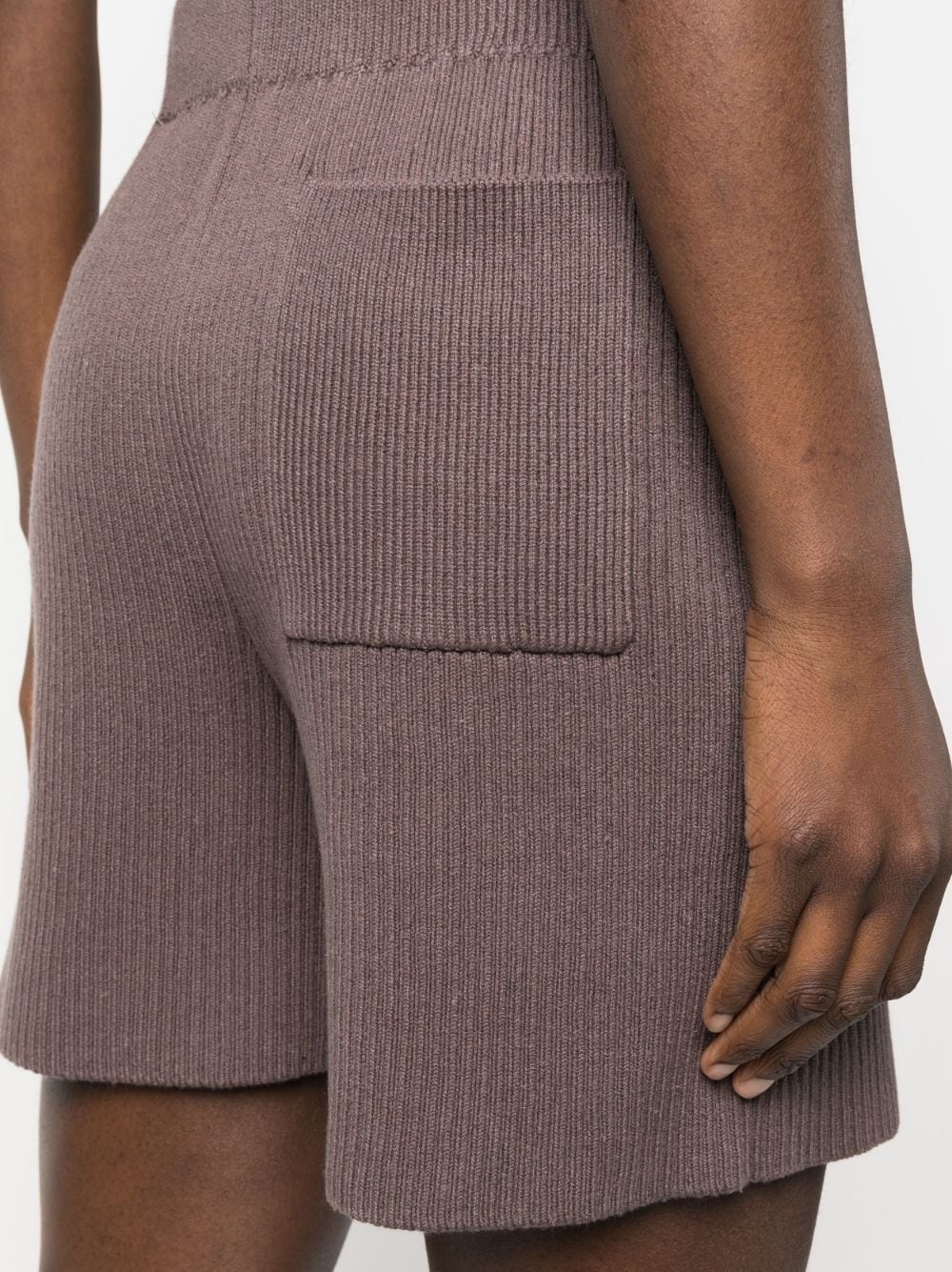 ribbed-knit silk-blend shorts - 5