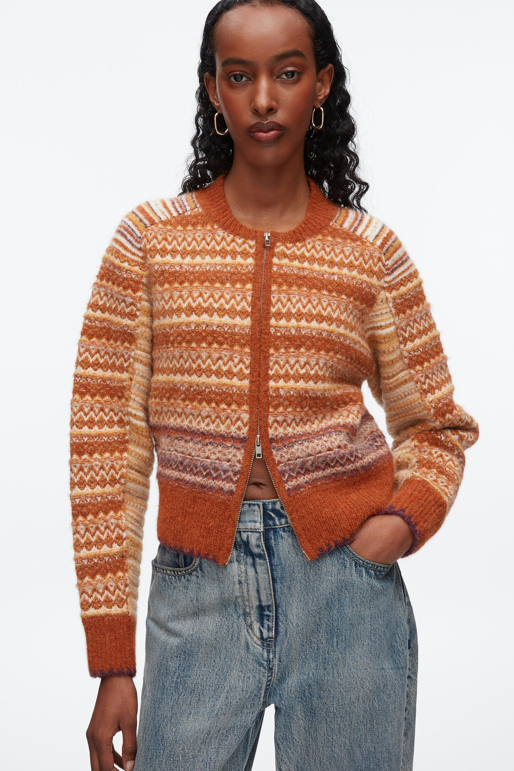 Fair Isle Zip Cardigan - 6