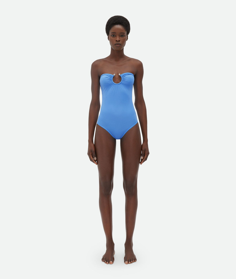 Stretch Nylon Swimsuit With Knot Ring - 1