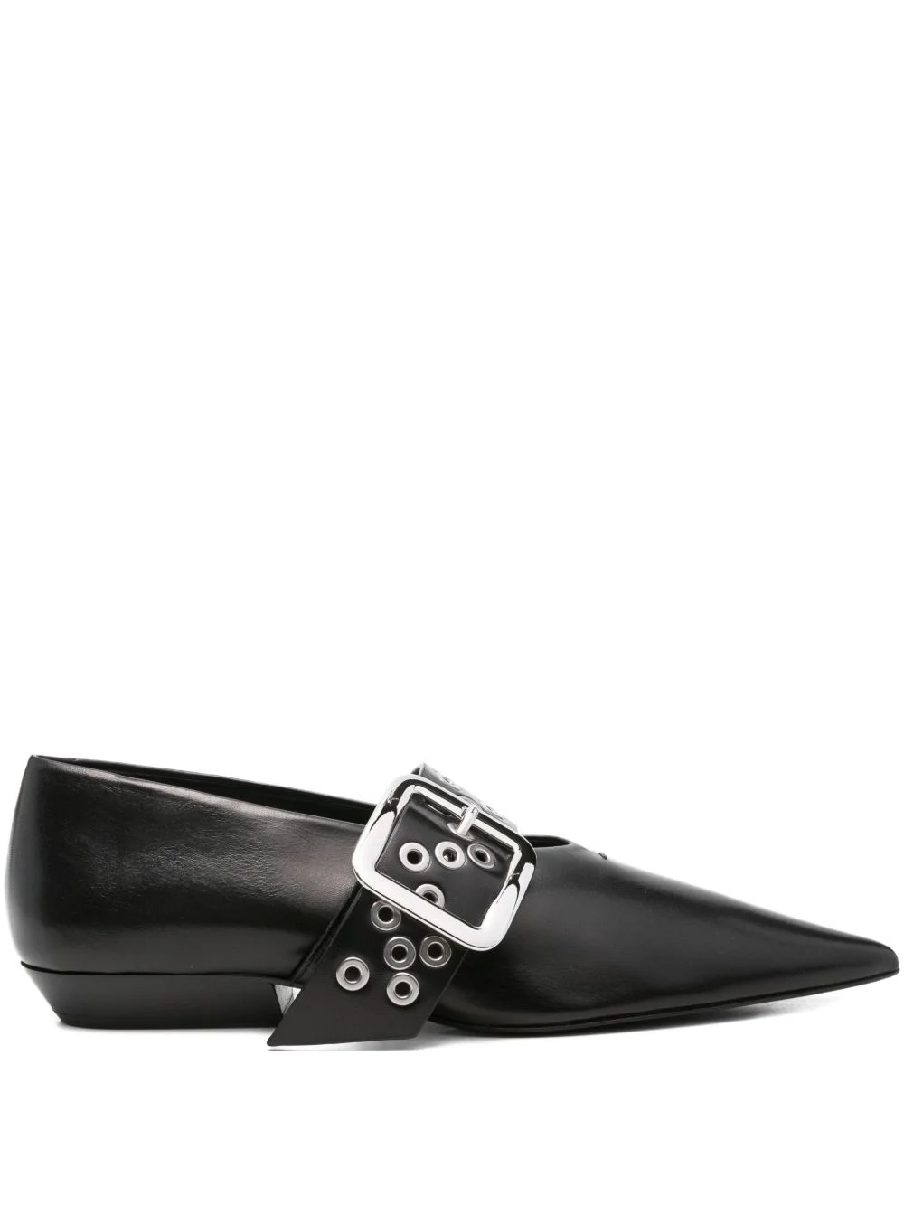 pointed-toe buckle ballet flats - 1