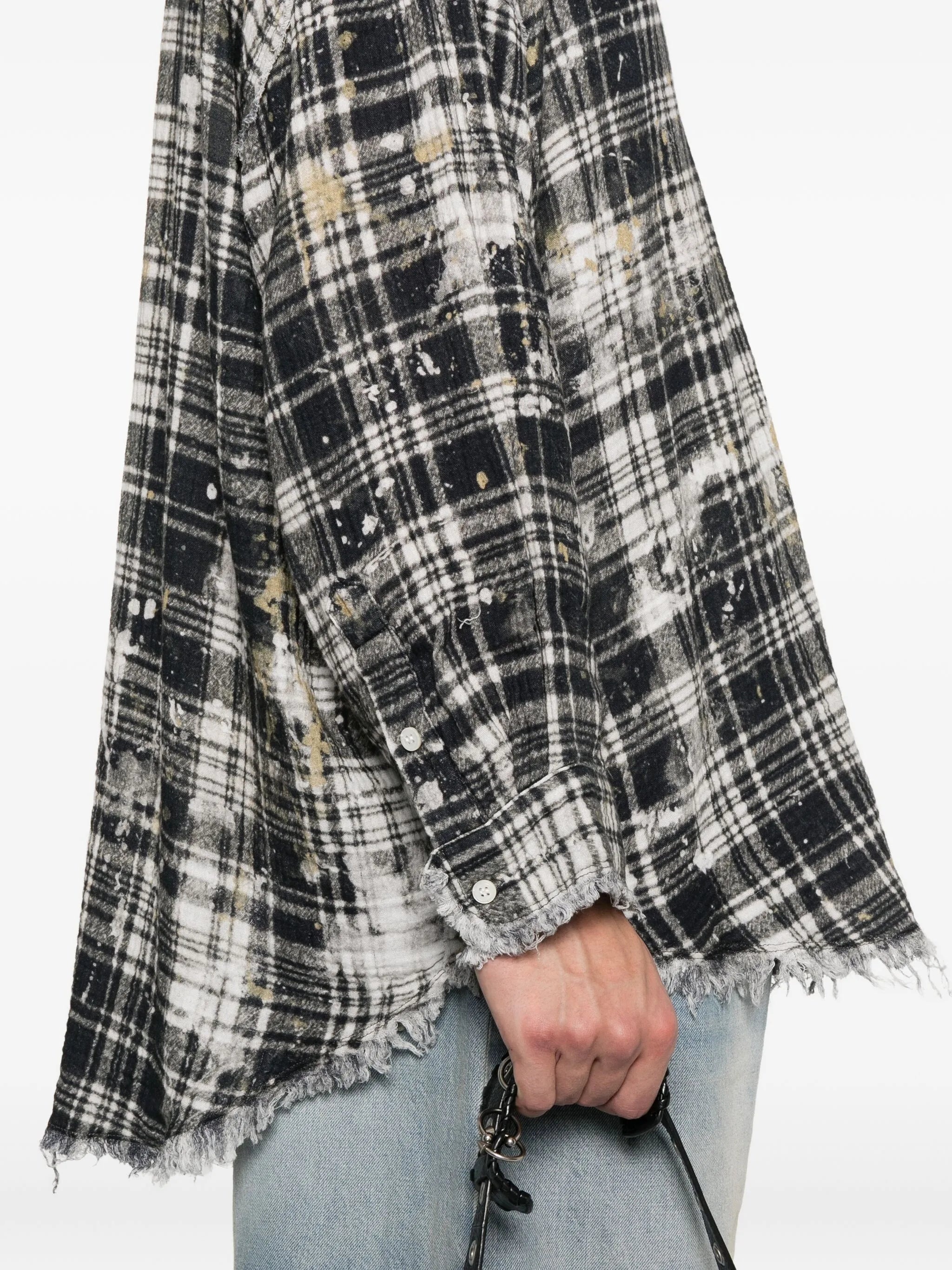 R13 Frayed Plaid Shirt - 4