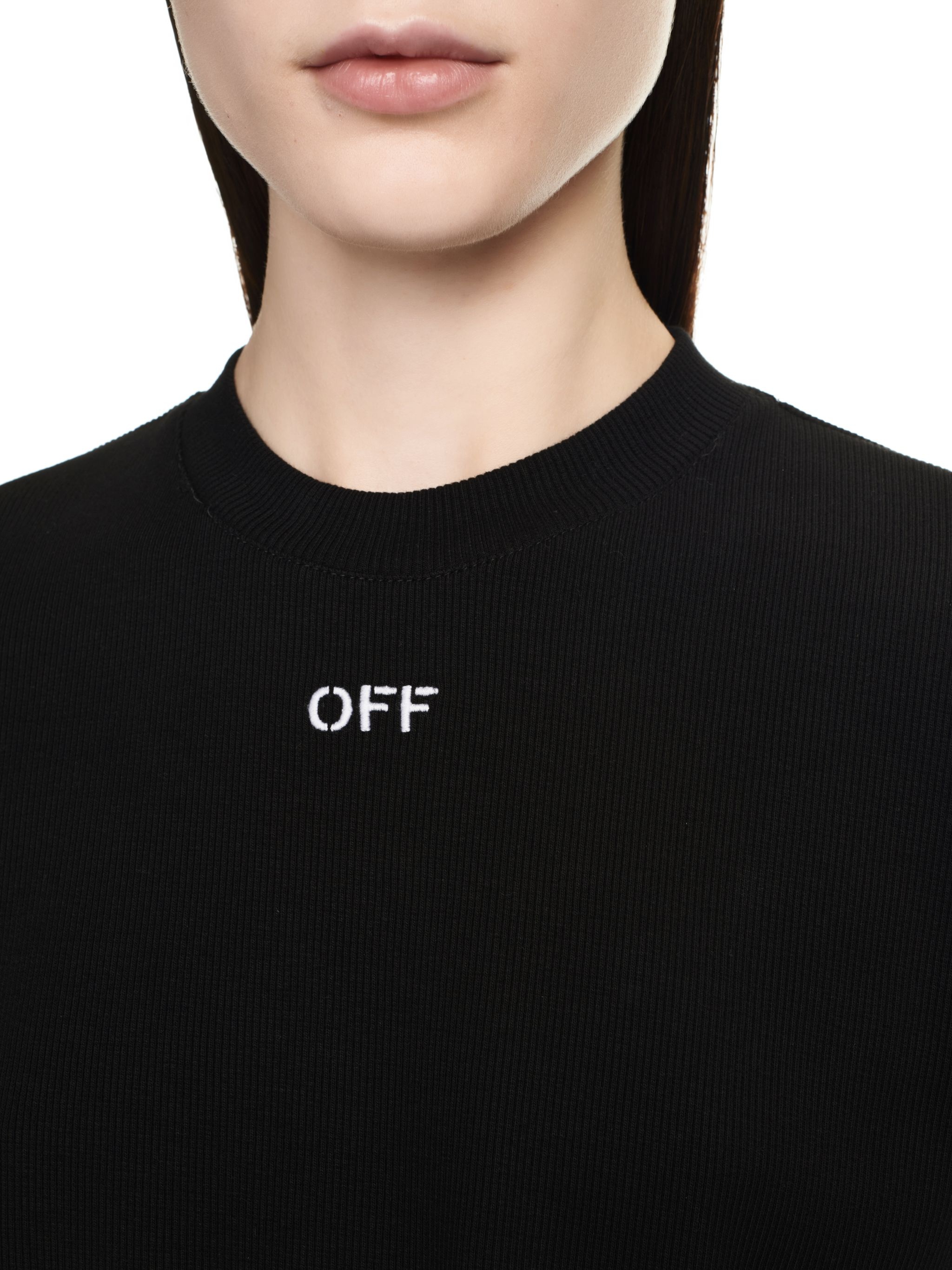 Off Stamp Rib Cropped Tee - 5
