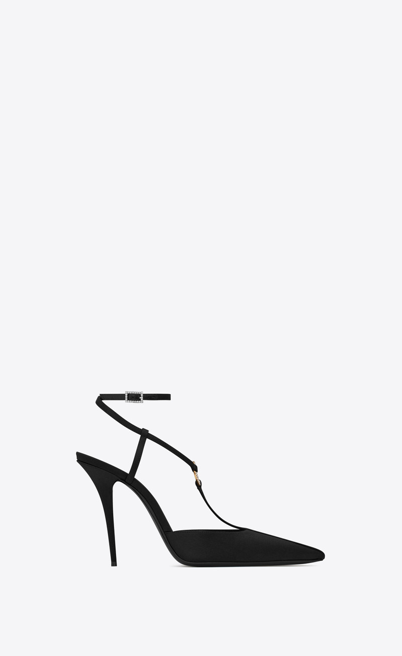 luna slingback pumps in crepe satin - 1