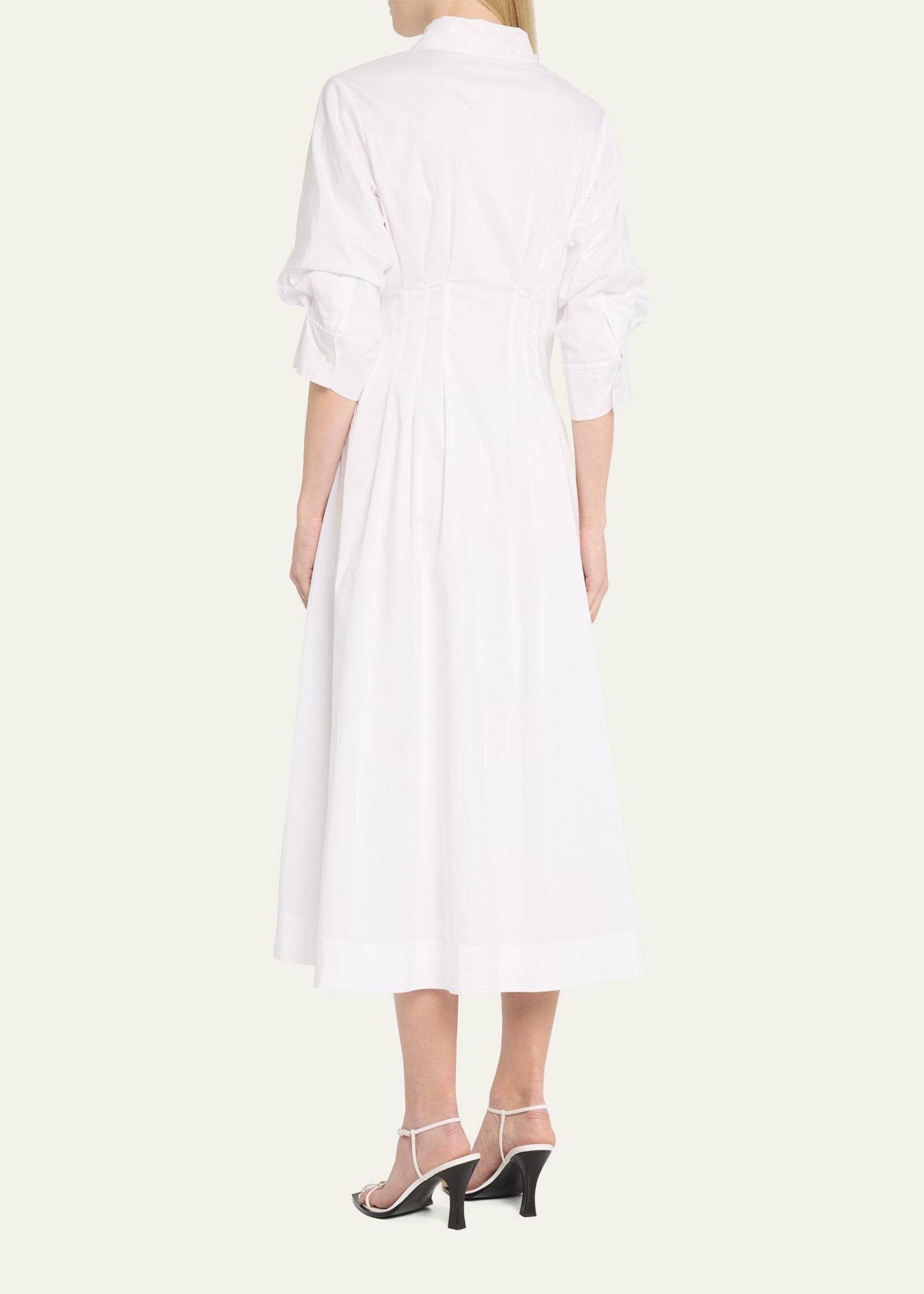 Jazz Core Cotton Poplin Pintuck Midi Dress - 3