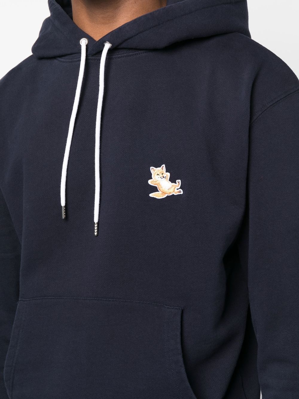 fox-embroidered cotton hoodie - 6