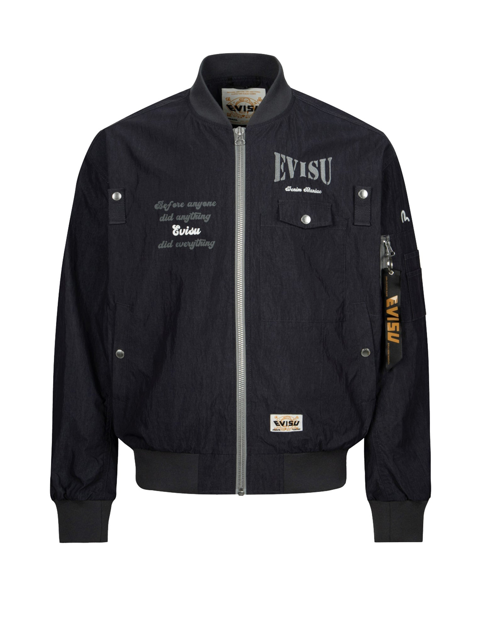 MULTI BRANDING PRINT AND EMBROIDERY LOOSE FIT BOMBER JACKET - 12