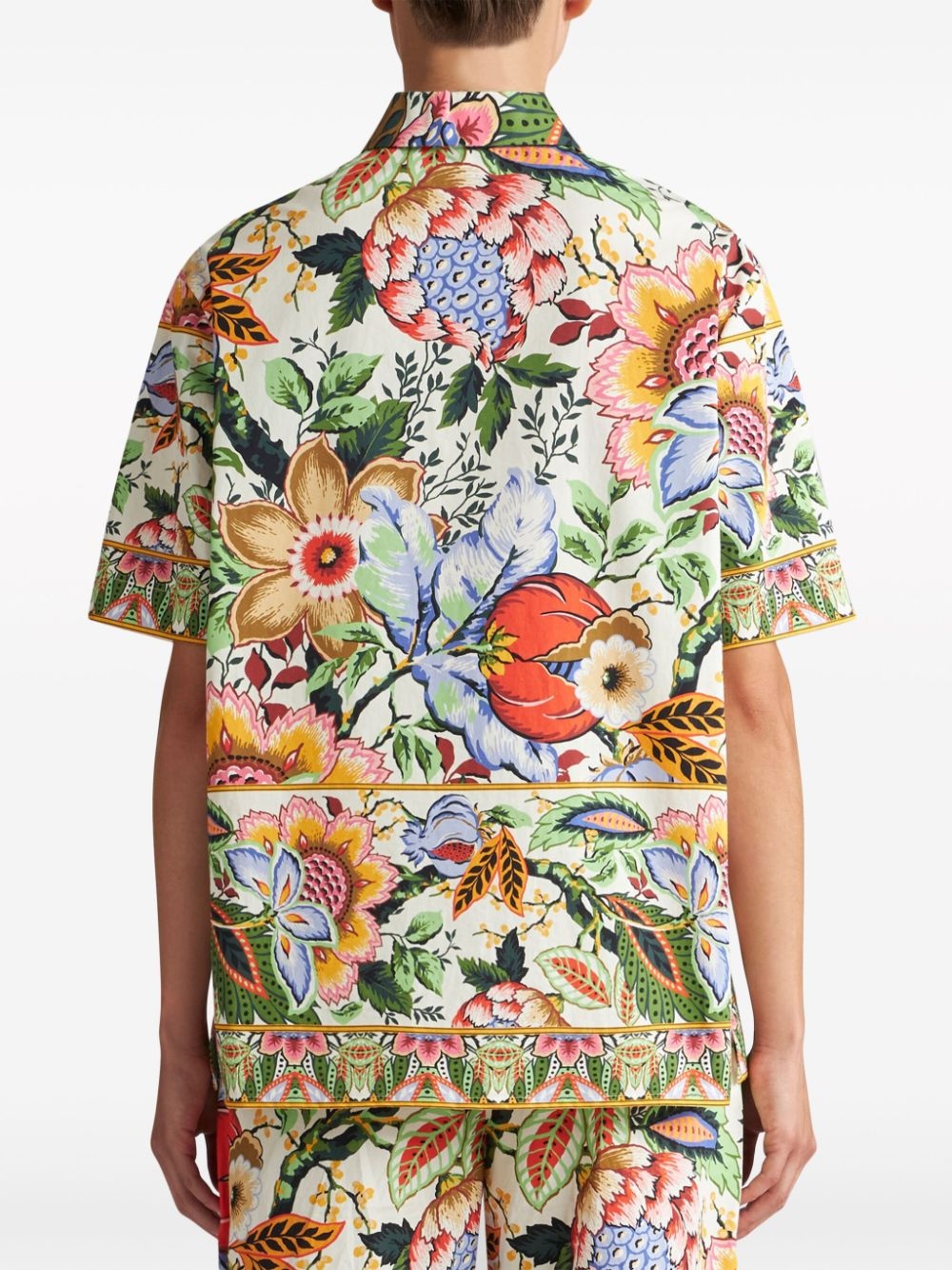 floral-print cotton shirt - 4