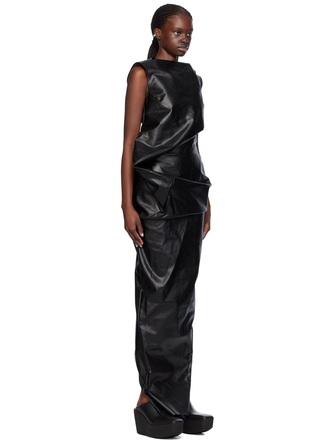 Black Elipse Denim Maxi Dress - 2