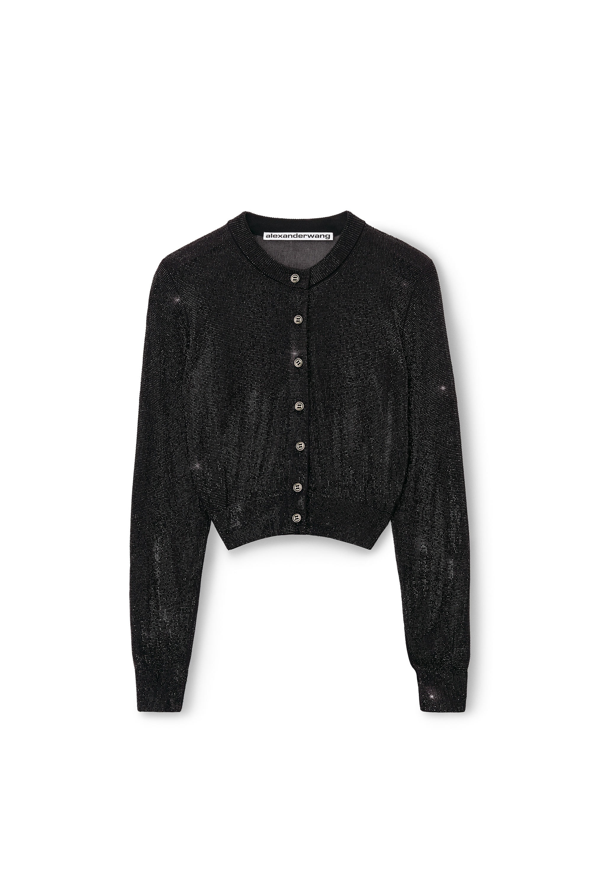 Alexander Wang Beaded Hotfix Cropped Crewneck Cardigan | REVERSIBLE