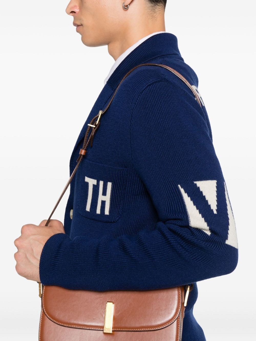logo-embellishment cardigan - 5
