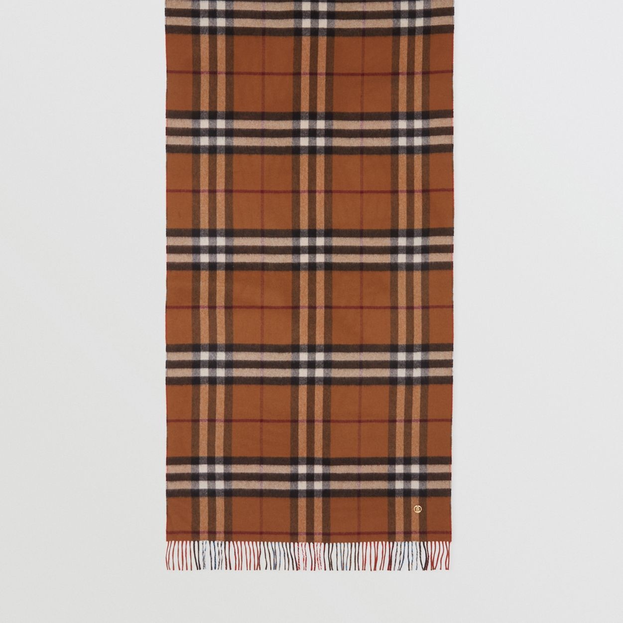 Reversible Contrast Check Cashmere Scarf - 5