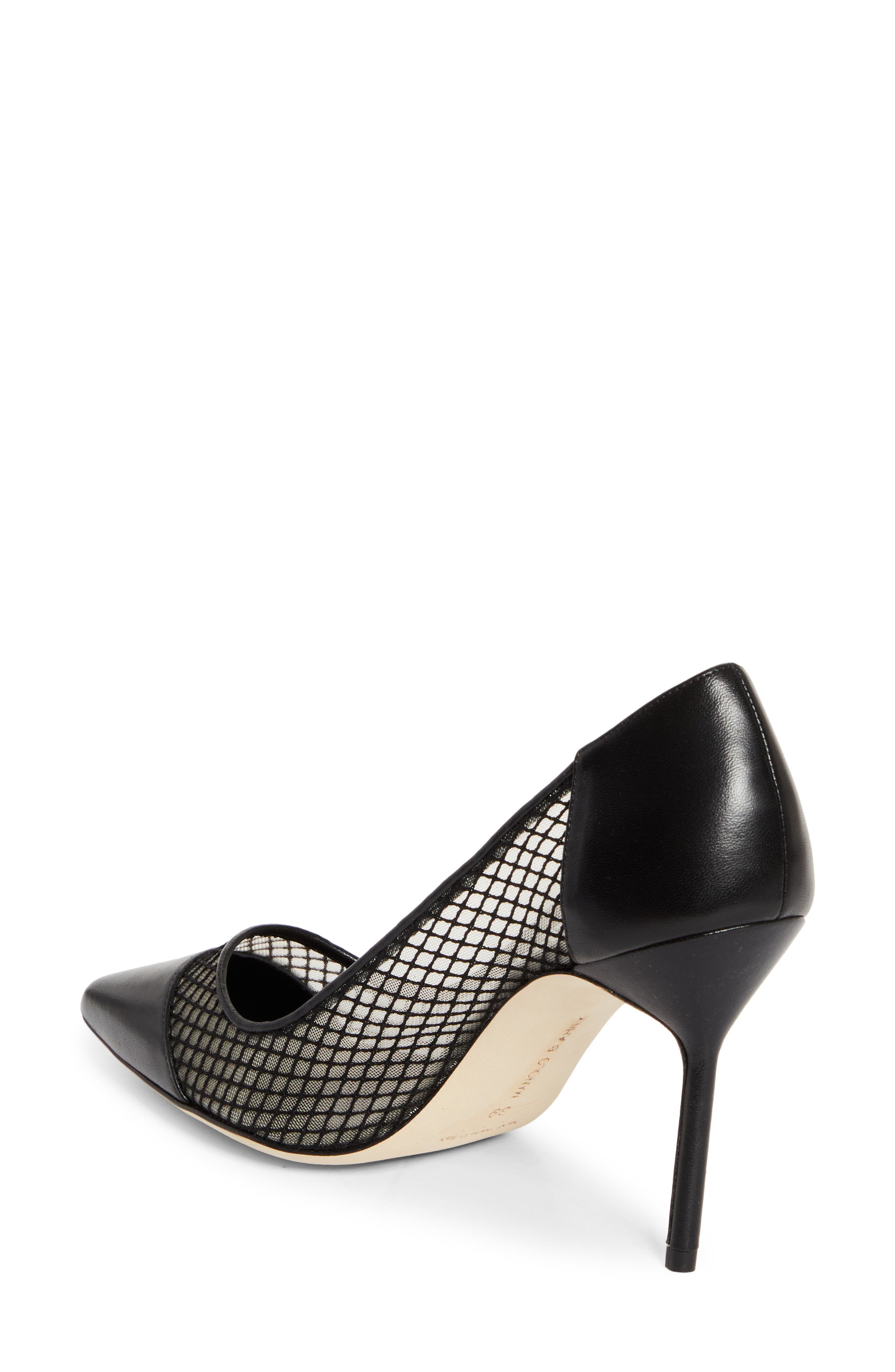 Manolo Blahnik Capcourme Mesh & Leather Pump in Black at Nordstrom - 2