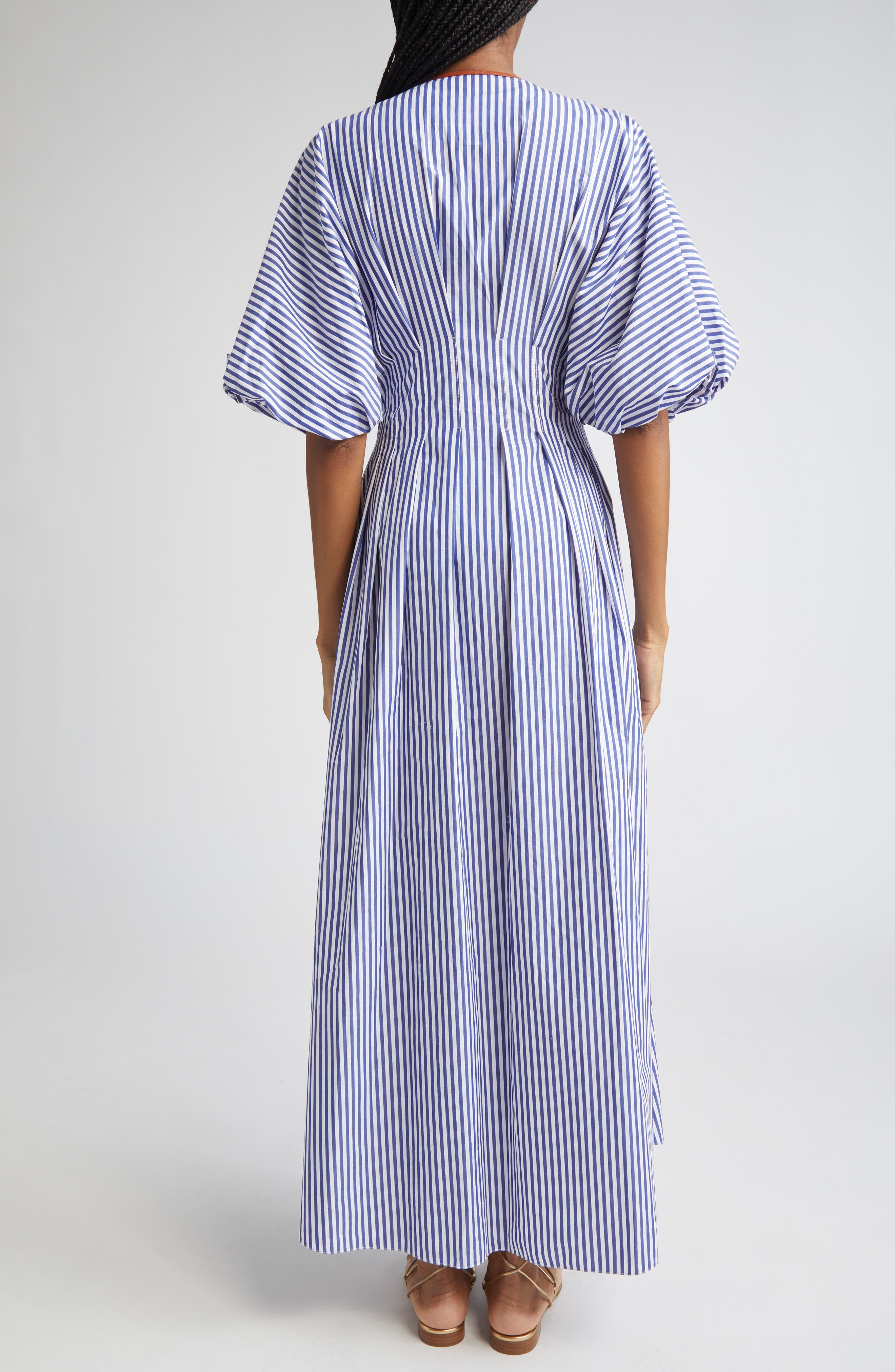 Johanna Ortiz Endless Spring Tie Front Cotton Dress in Off White /Blue at Nordstrom - 2