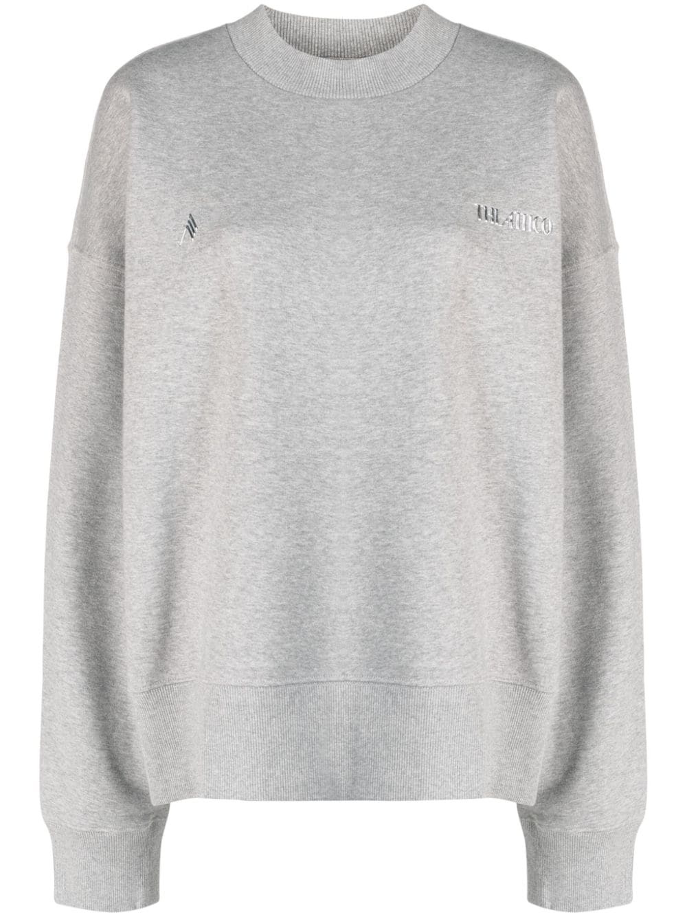 logo-appliquÃ© drop-shoulder cotton sweatshirt - 1