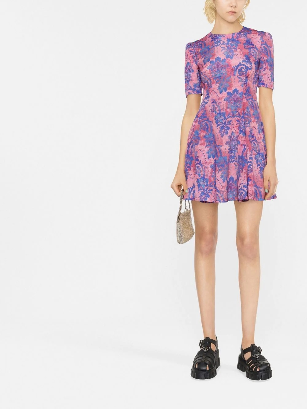 floral-print flared mini dress - 2