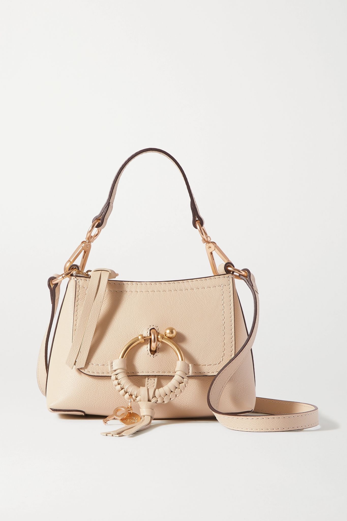 Joan mini textured-leather shoulder bag - 1