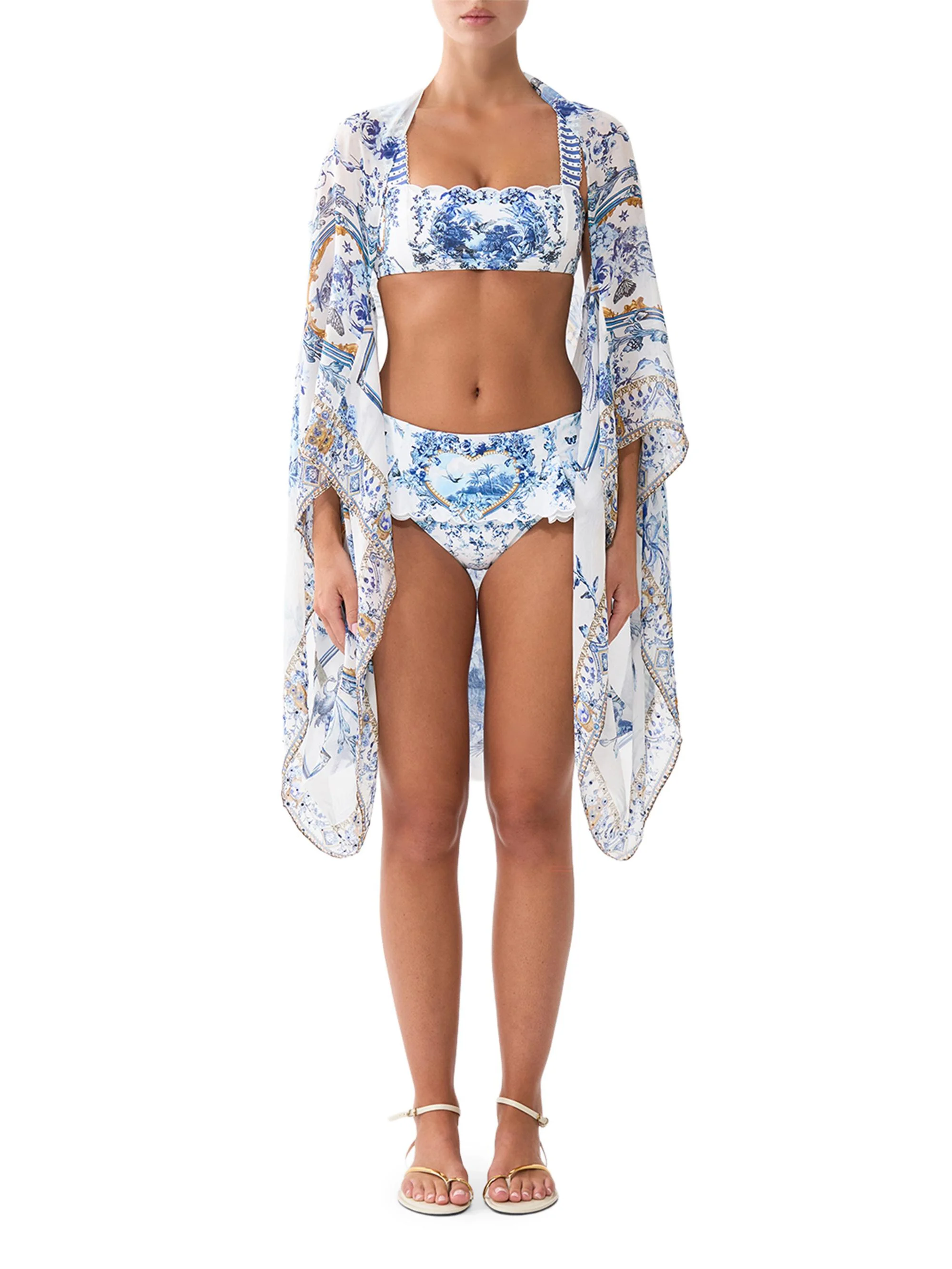 Women's The Porcelain Floral Silk Shrug - The Porcelain Parlour - 1