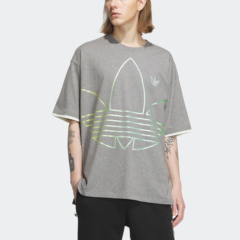 adidas adidas LT T-Shirts Short Sleeve 1 'Grey' IP7542 outlook