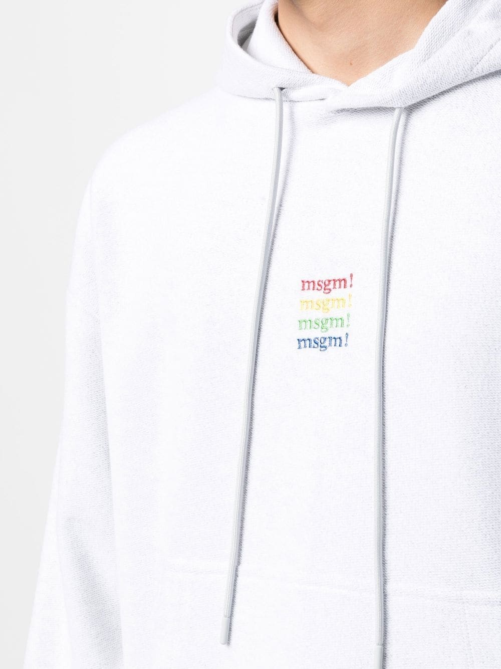 embroidered-logo drawstring hoodie - 5