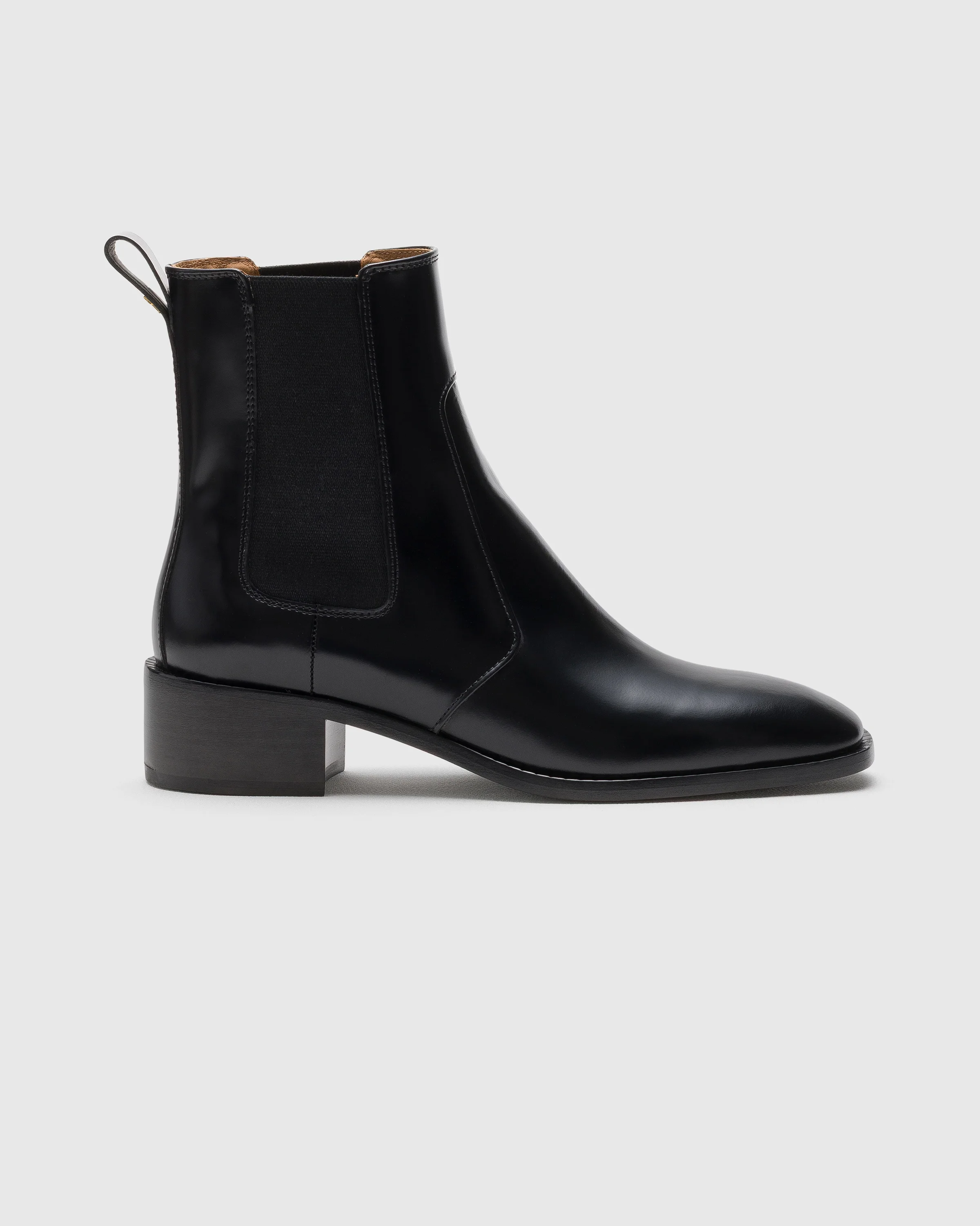 Polished Fumé Leather Chelsea Boot - 1