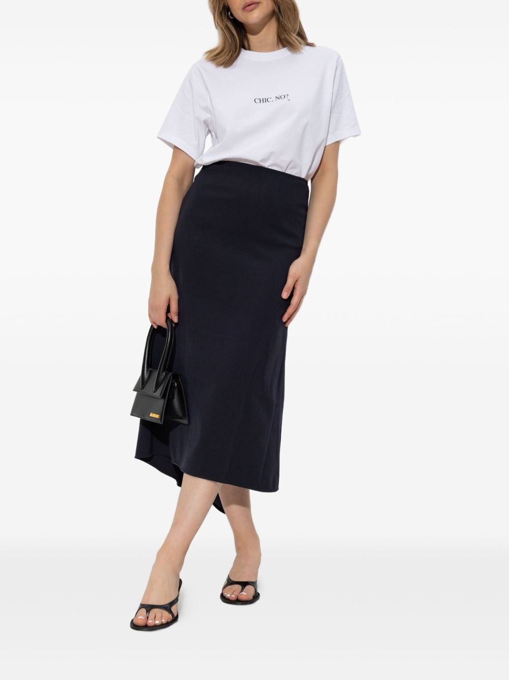 asymmetric-hem midi skirt - 2