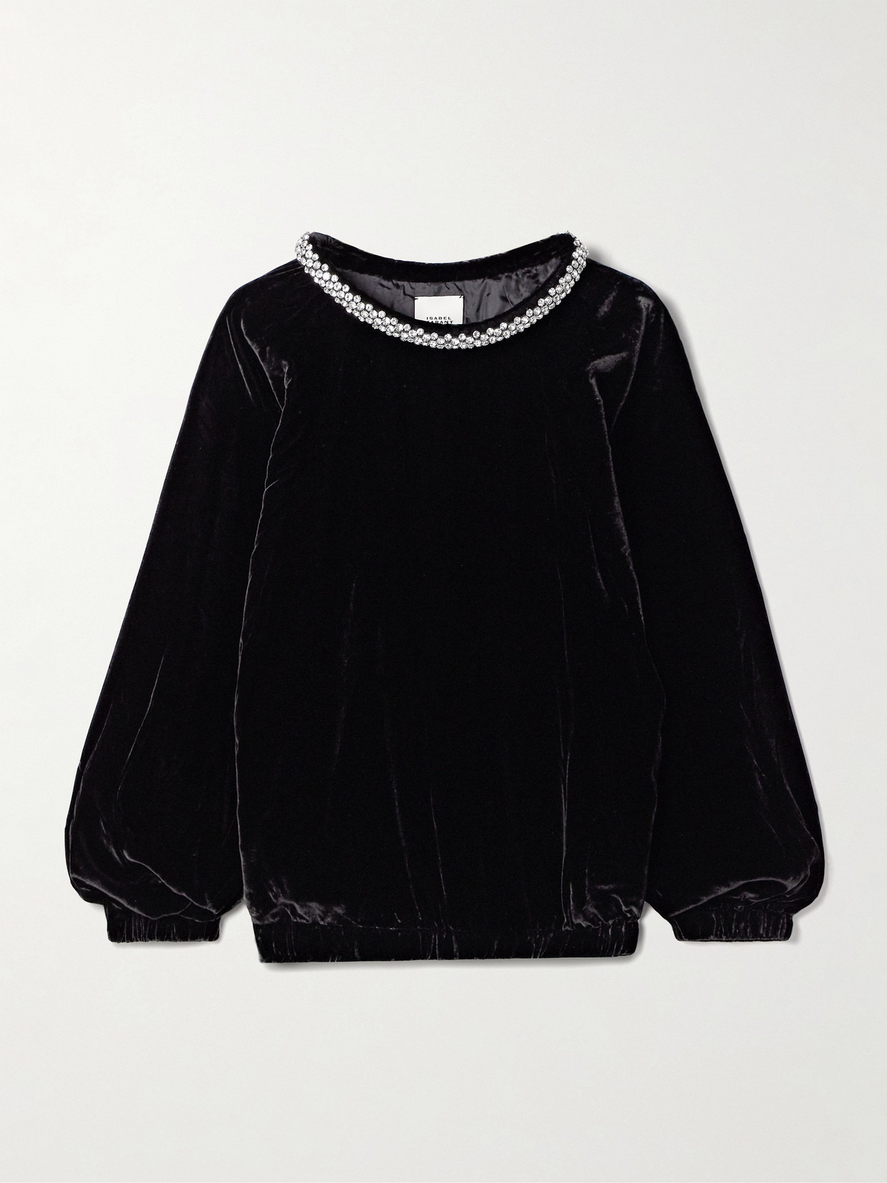 Bertina Crystal-embellished Velvet Top - 1