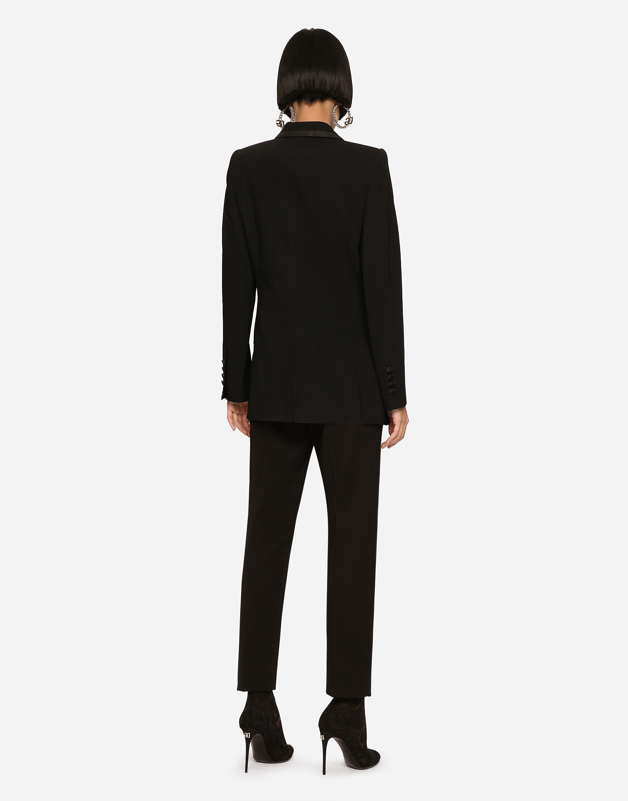 Single-breasted twill Turlington tuxedo jacket - 3