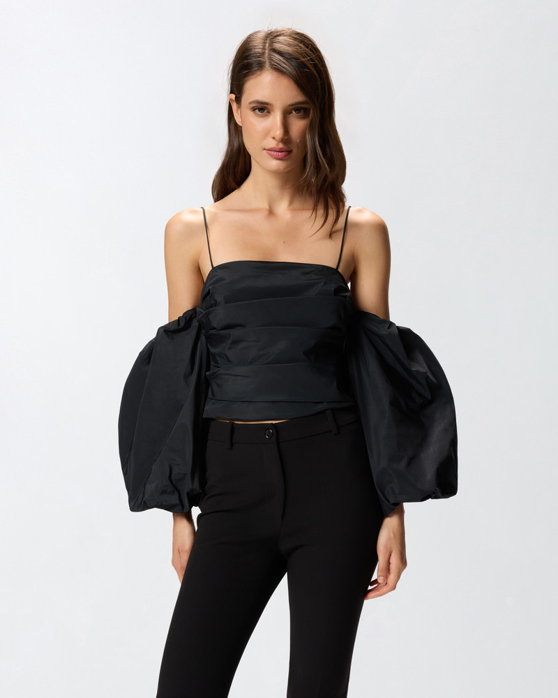 PINKO CROP TOP WITH PUFF SLEEVES outlook