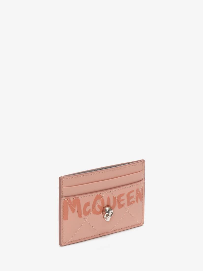Mcqueen Graffiti Card Holder in Rose Pink - 2